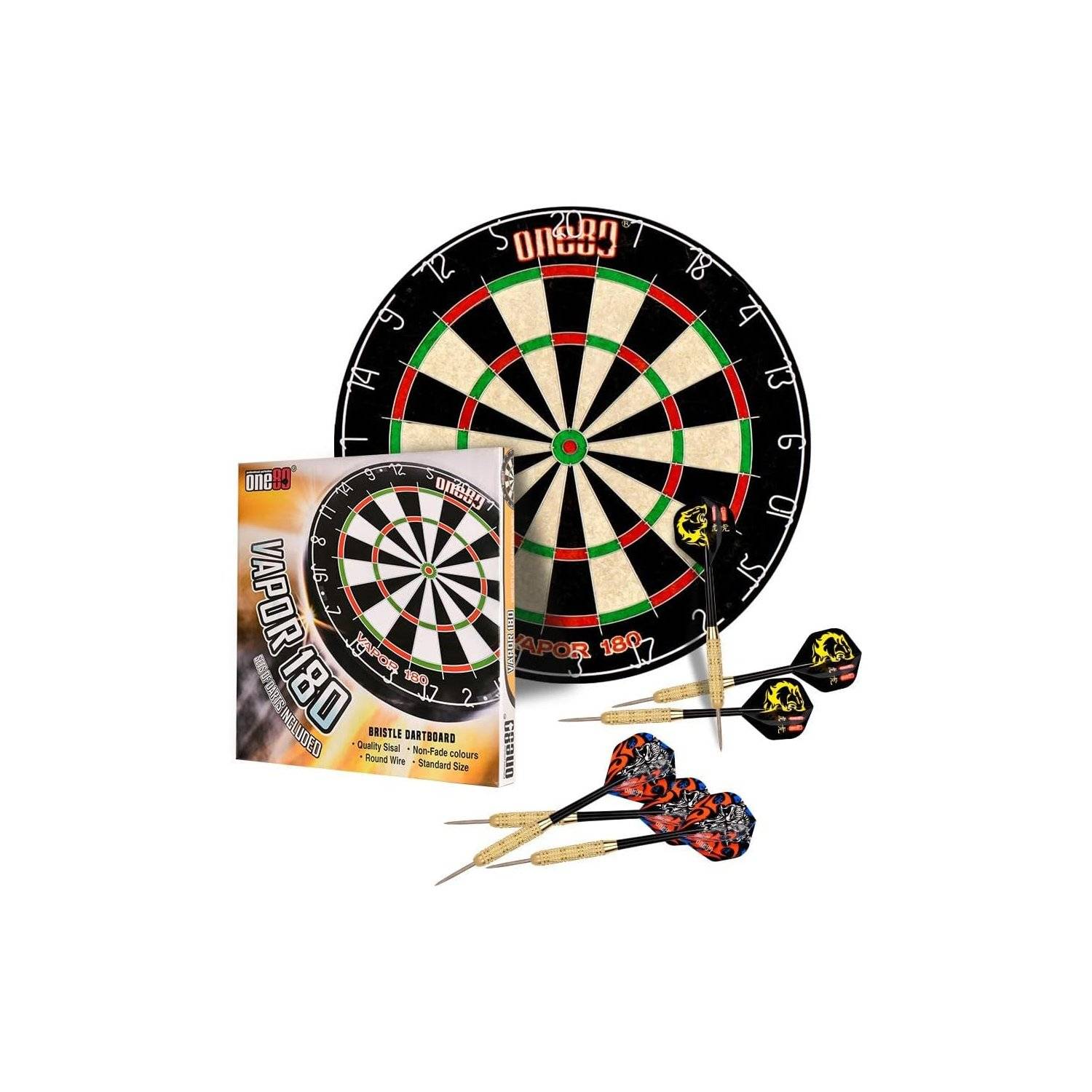 Professional perfection Dartscheibe mit Pfeilen, Profi Steeldartscheibe aus Sisal, Dartscheibe Steeldart Dartscheibe Set