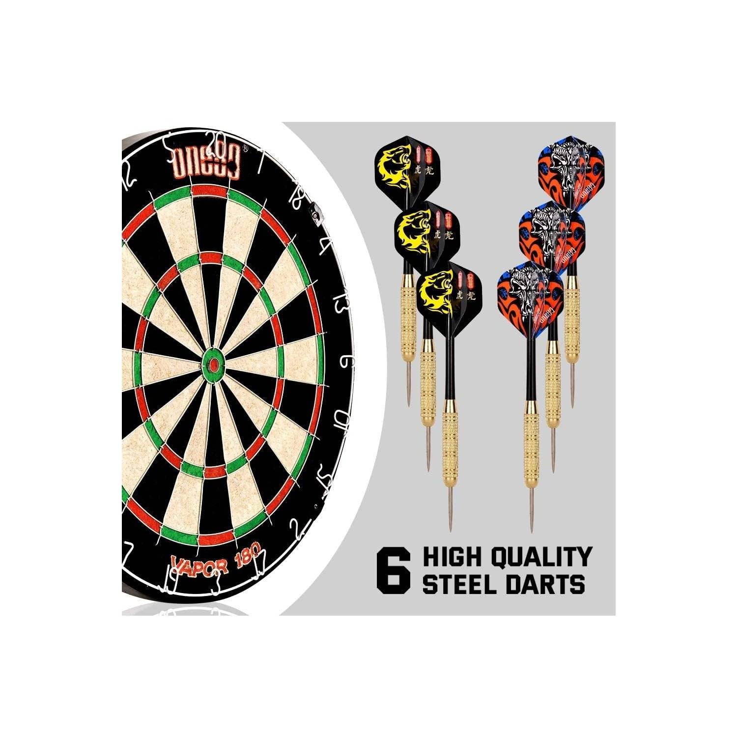Professional perfection Dartscheibe mit Pfeilen, Profi Steeldartscheibe aus Sisal, Dartscheibe Steeldart Dartscheibe Set