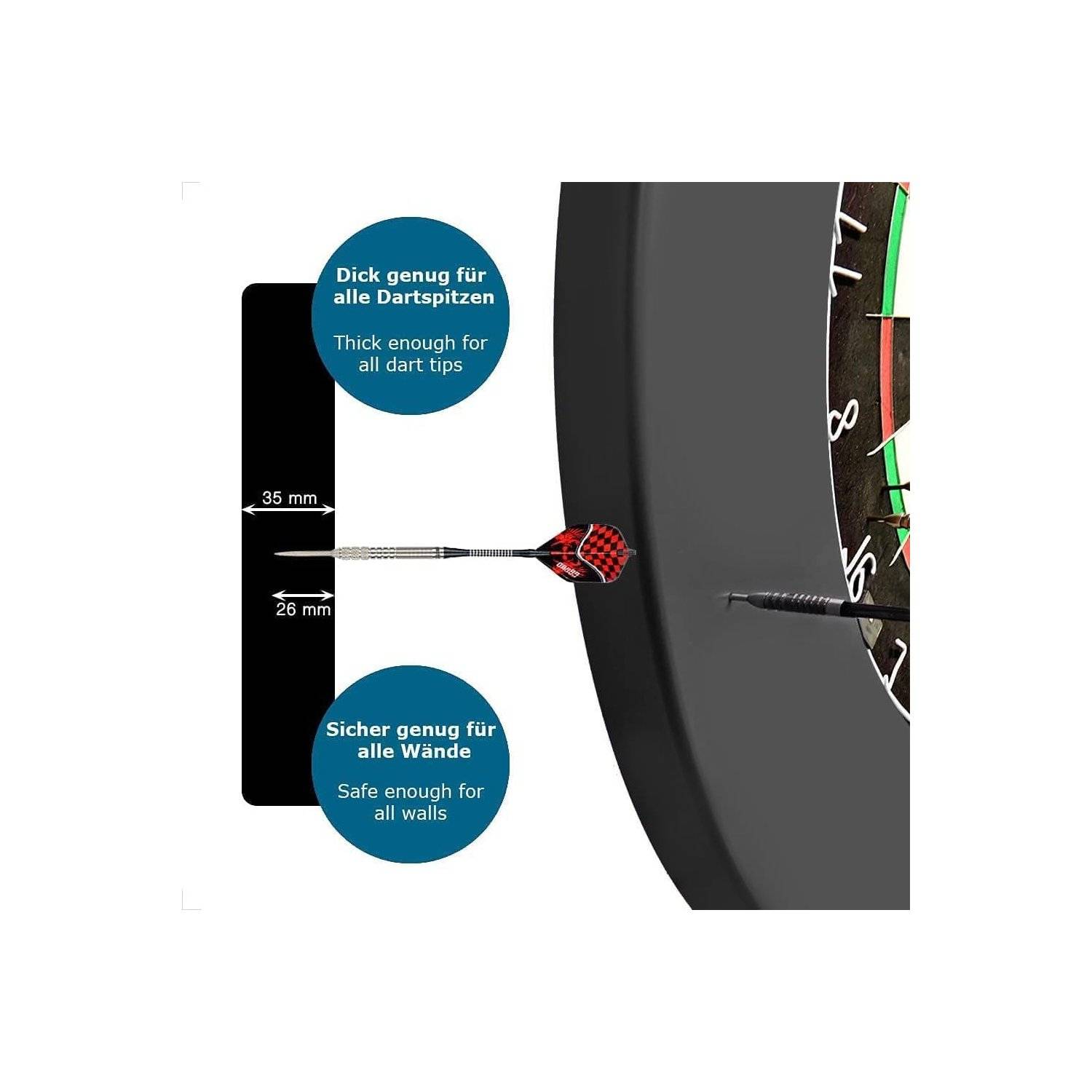 Dart Catchring Surround Dartscheibe Schutz Dart Auffangring für 45 cm Dartscheibe
