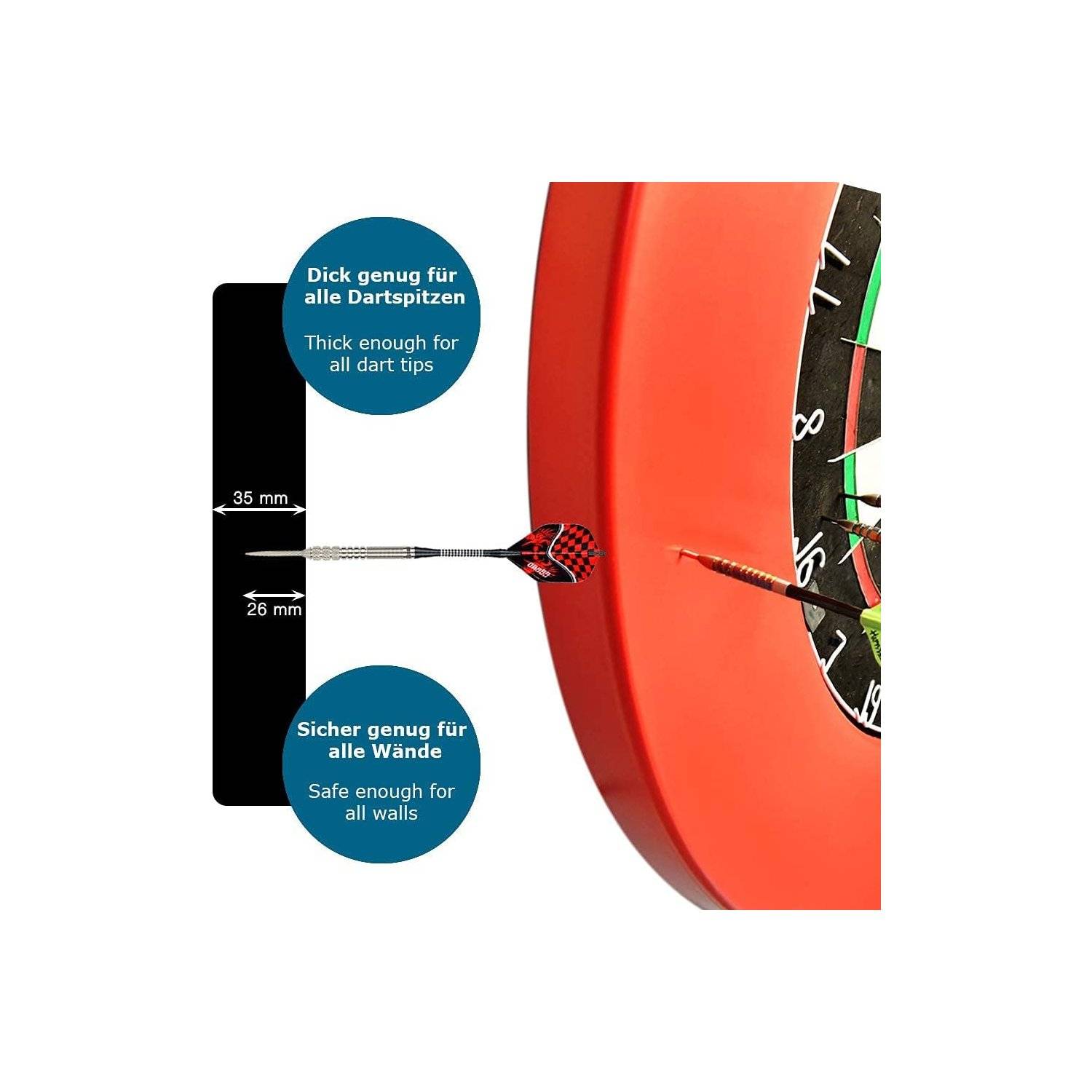 Dart Catchring Surround Dartscheibe Schutz Dart Auffangring für 45 cm Dartscheibe Rot