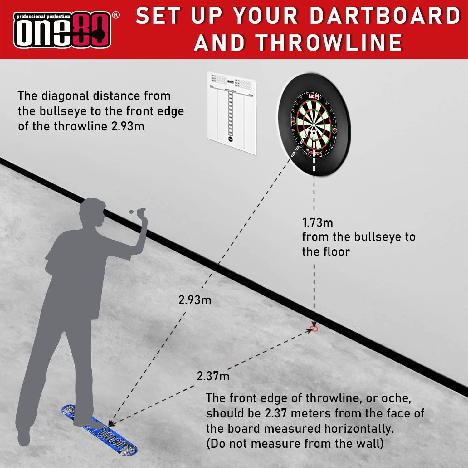 Dartscheibe Steeldart, Profi mit 6 Dartpfeile Metallspitze, Schutzring Eva Dartboard Surround, hauchdünner Stahlspinne