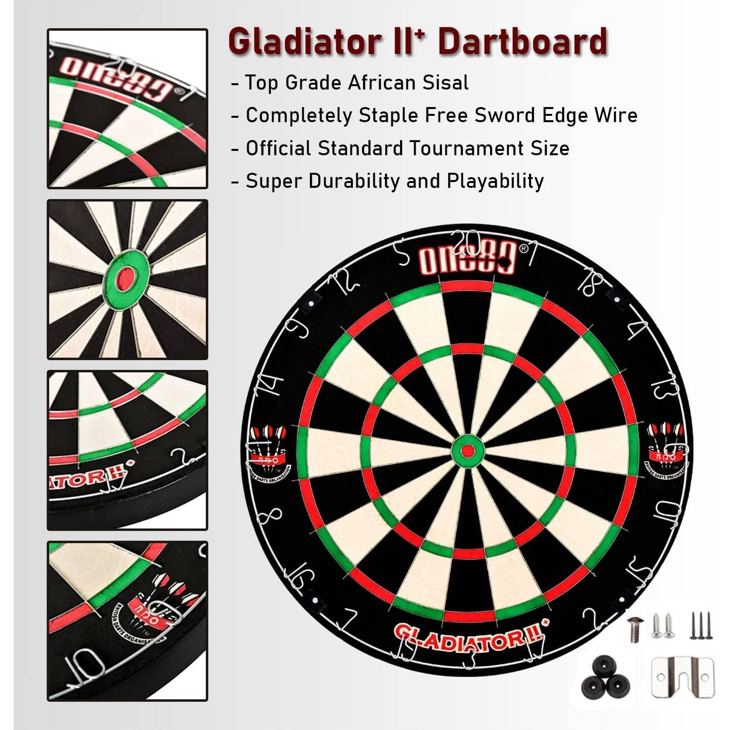 Dartscheibe Steeldart, Profi mit 6 Dartpfeile Metallspitze, Schutzring Eva Dartboard Surround, hauchdünner Stahlspinne
