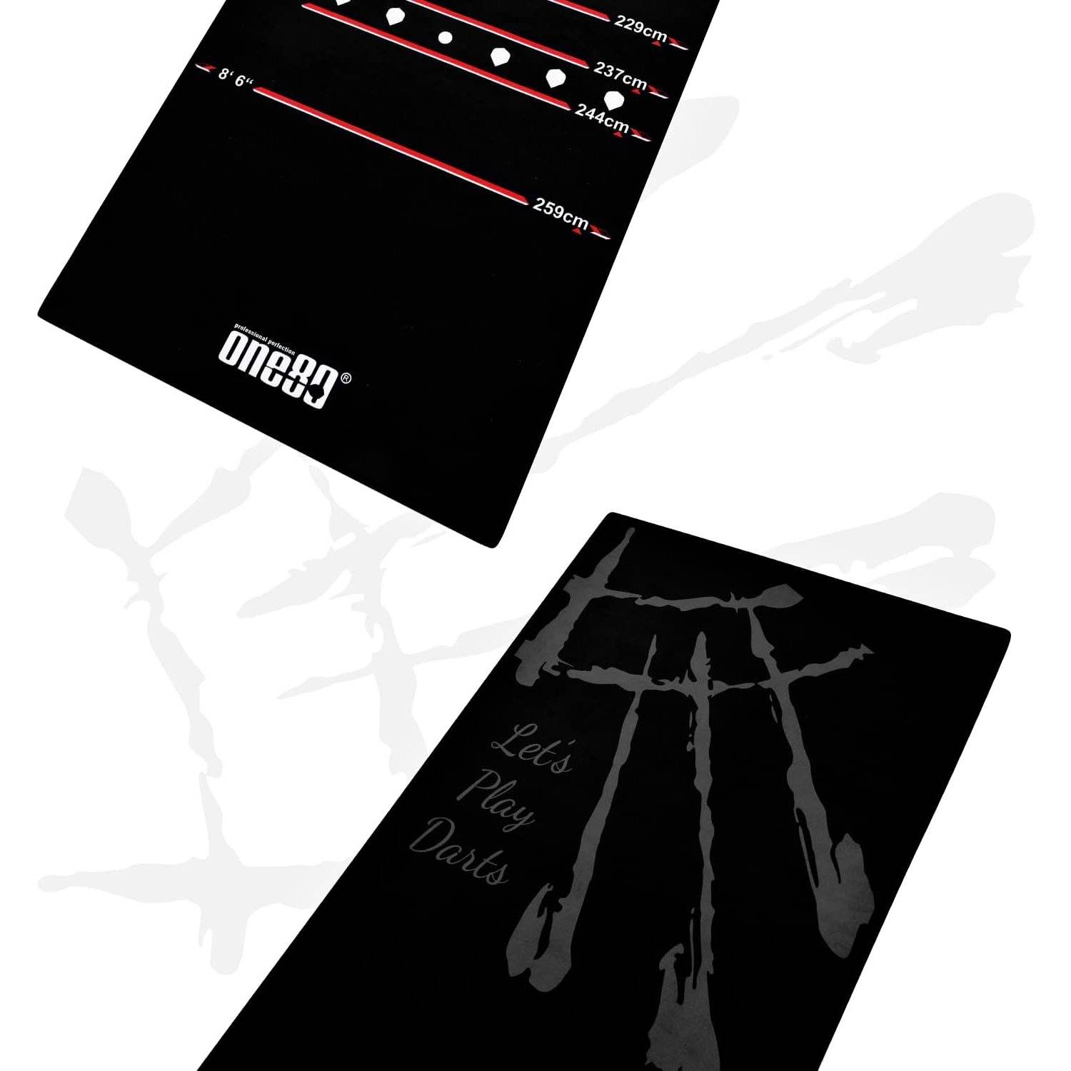 Matte Dartteppich, Dartteppich mit 3 Steeldart Dartpfeile mit Metallspitze, Dartteppich mit Offiziellem Spielabstand