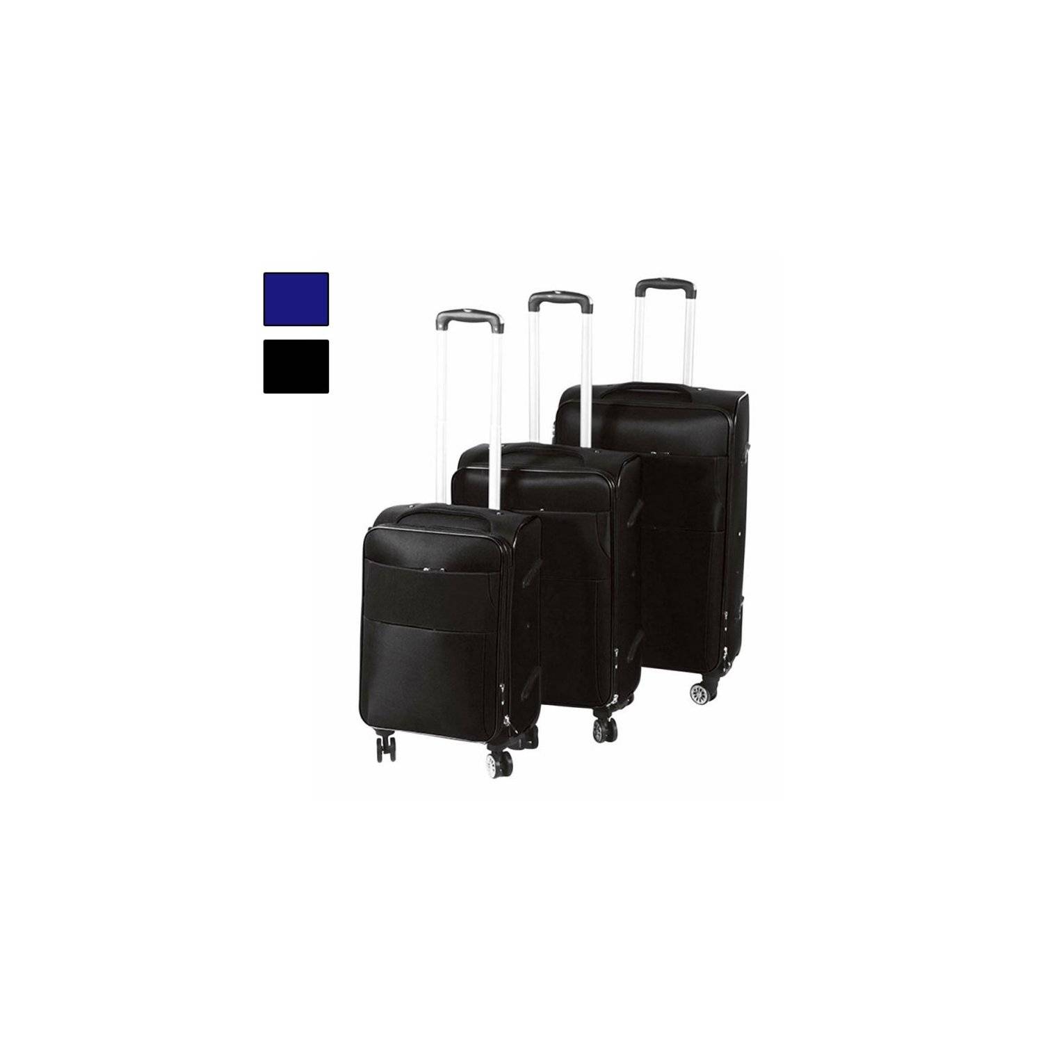 Reisekoffer Weichgepäck 3-er Set schwarz