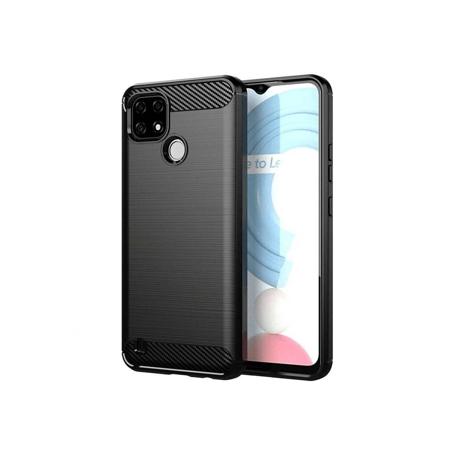 Carbon Case Flexible Cover kompatibel mit Realme 12 Pro / 12 Pro Plus 5G schwarz