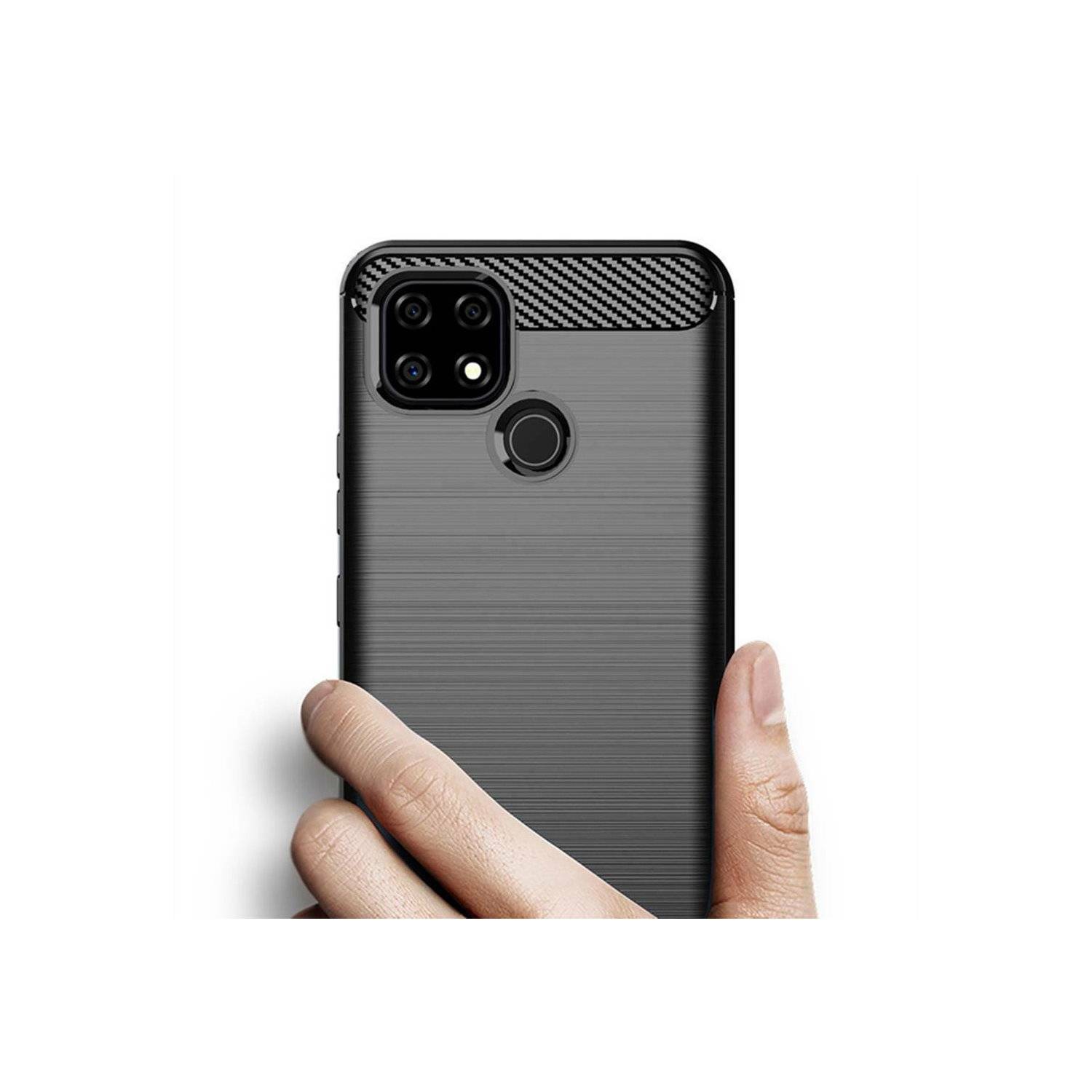 Carbon Case Flexible Cover kompatibel mit Realme 12 Pro / 12 Pro Plus 5G schwarz