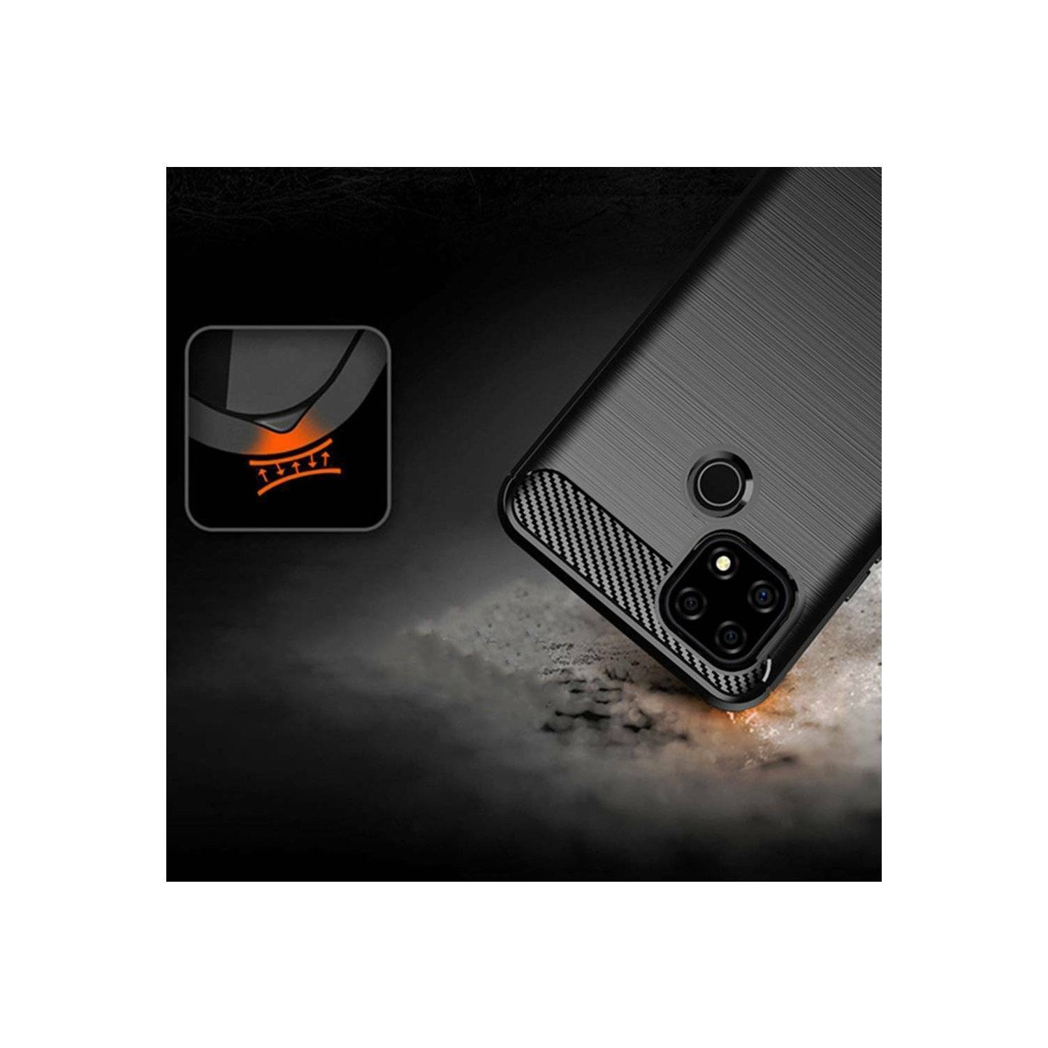 Carbon Case Flexible Cover kompatibel mit Realme 12 Pro / 12 Pro Plus 5G schwarz