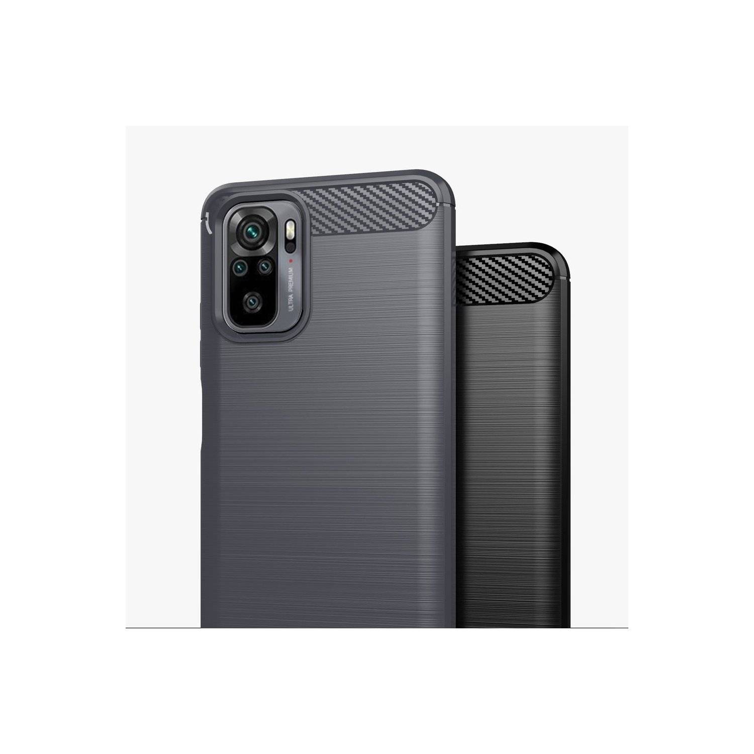 Carbon Case Hülle kompatibel mit Realme Note 50 flexible Silikon Carbon Hülle schwarz