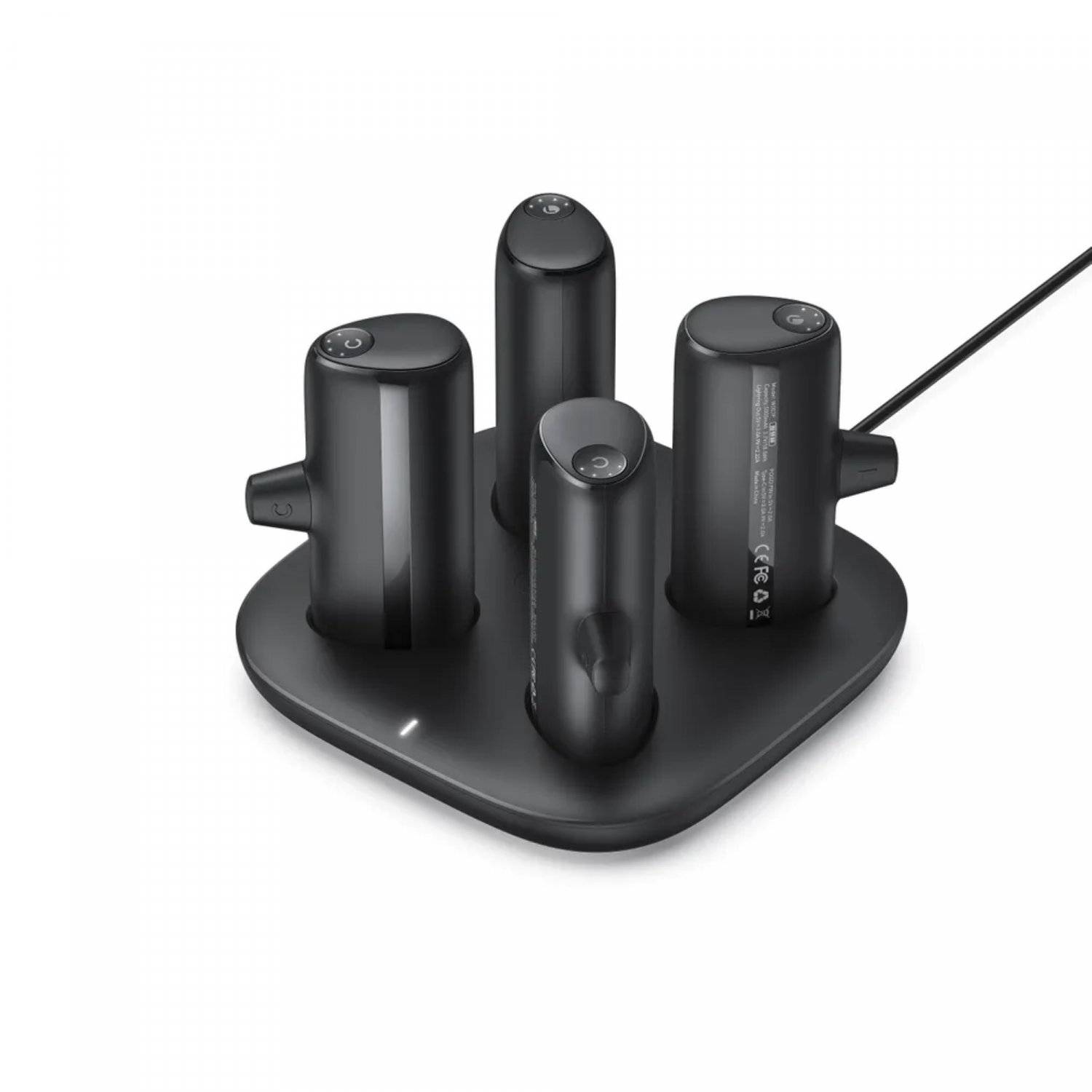 Powerbank 20 000 mAh Powerbank-Set 4x5000 mAh schwarz POGO-Station mit LED-Anzeige