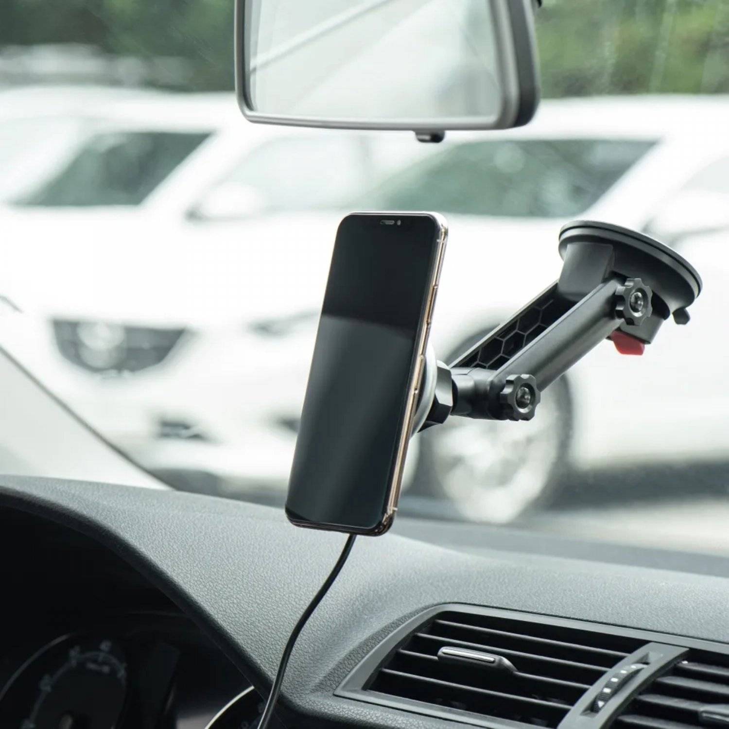 Autohalter für das Armaturenbrett, Scheibe mit induktiver Ladung, kompatibel mit MagSafe 15W