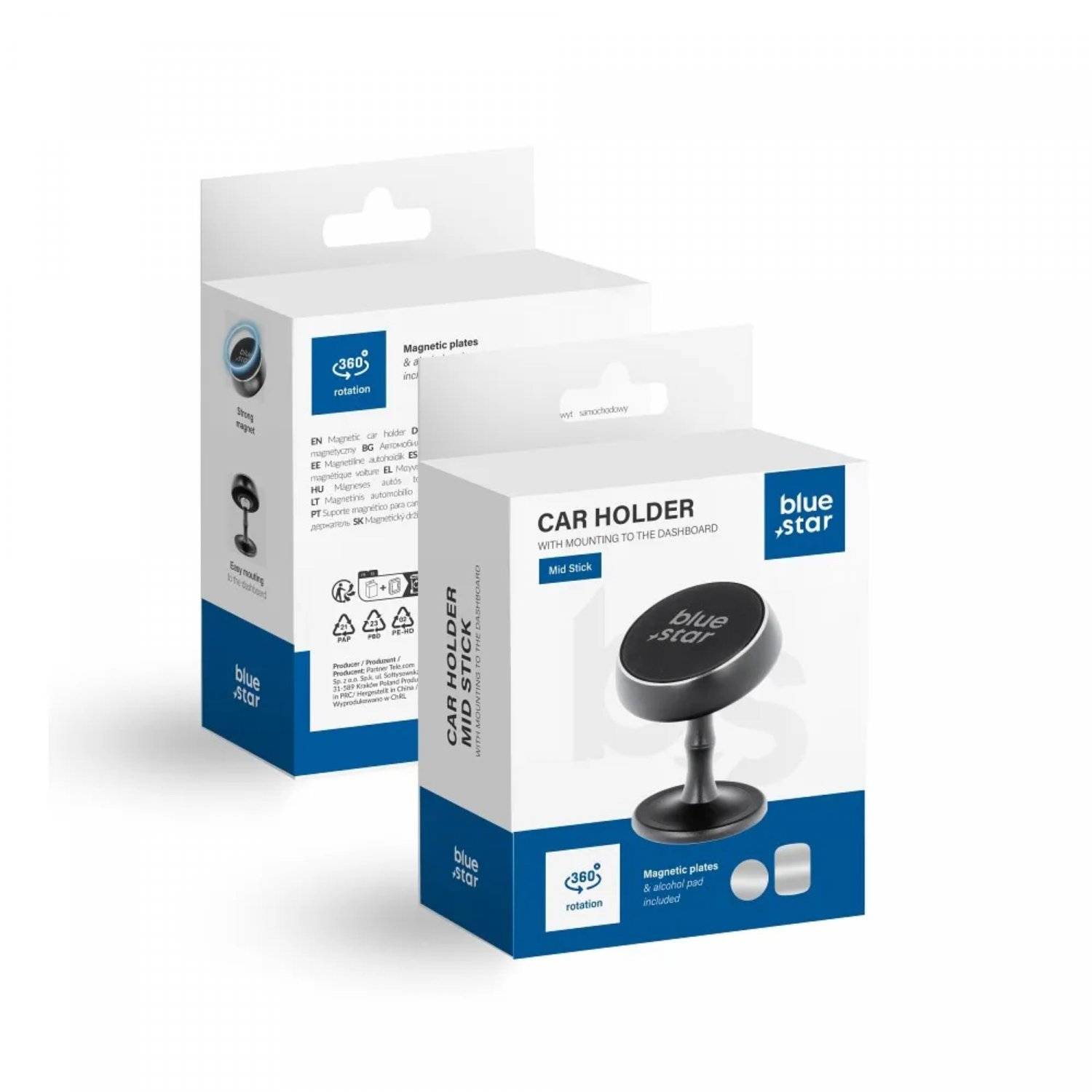 Magnetischer Handyhalterung MID STICK in schwarz 360° rotierbar für den Schreibtsich oder Auto