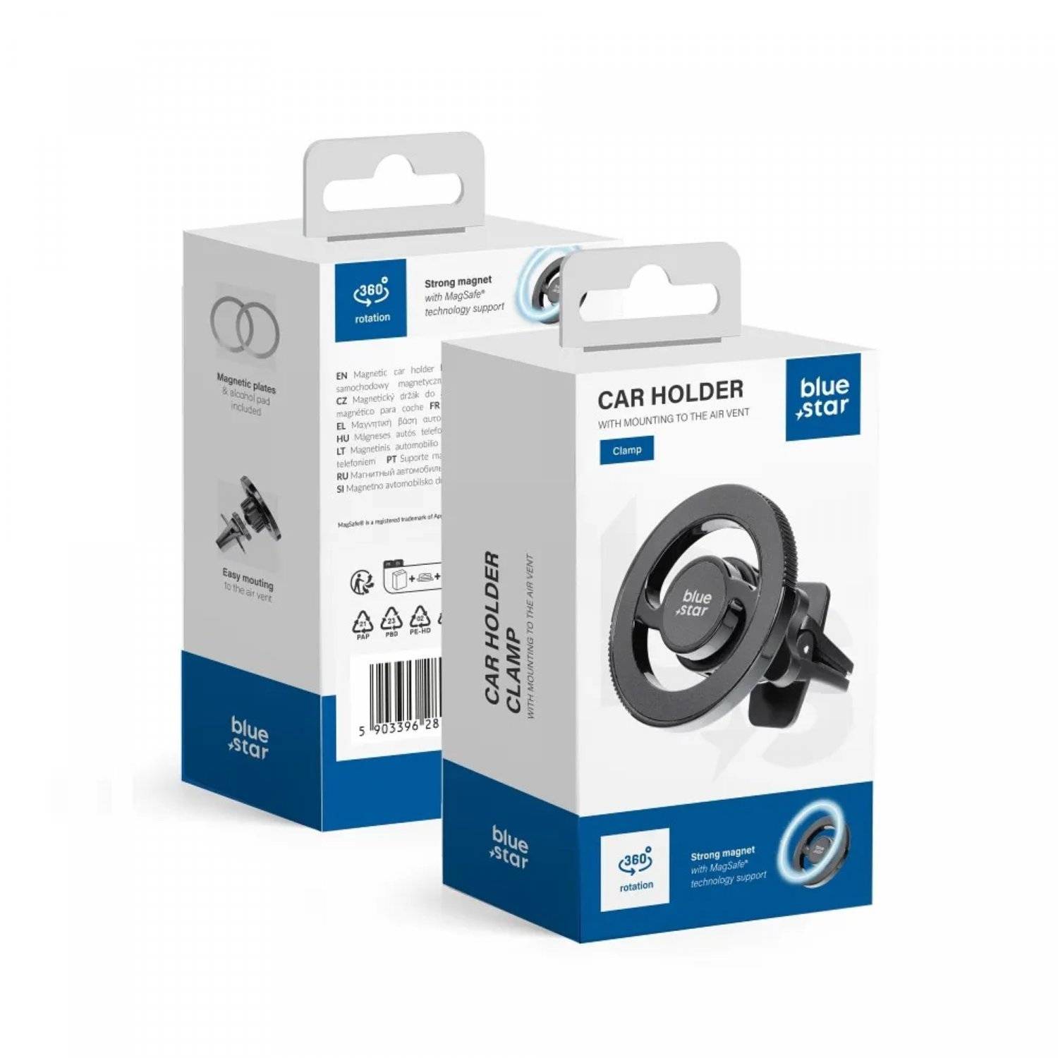 Magnetische Autohalterung für den Lüftungsgitter kompatibel mit MagSafe Schwarz