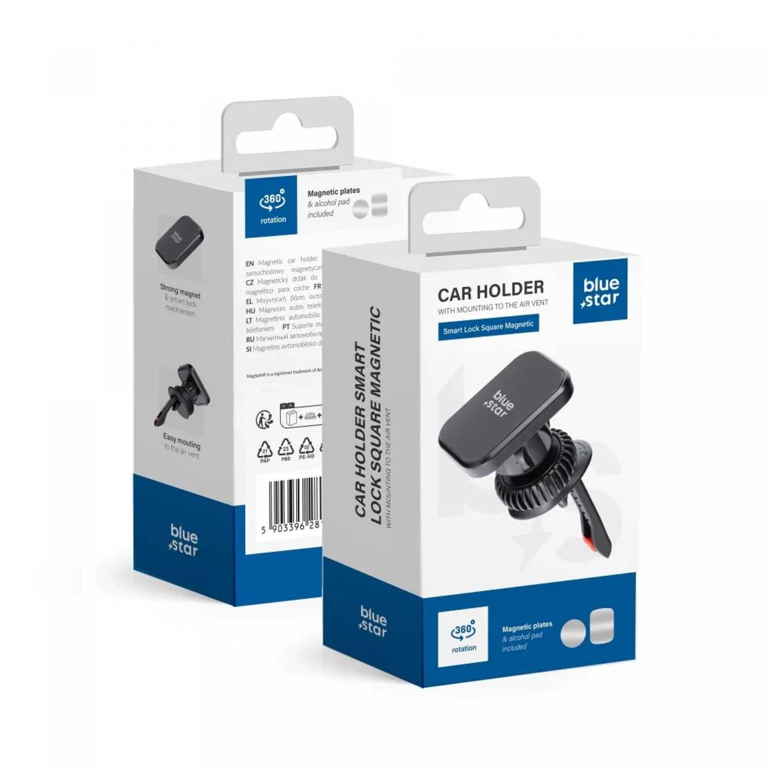 Magnetische Autohalterung 360° rotierbar für den Lüftungsgitter in Schwarz