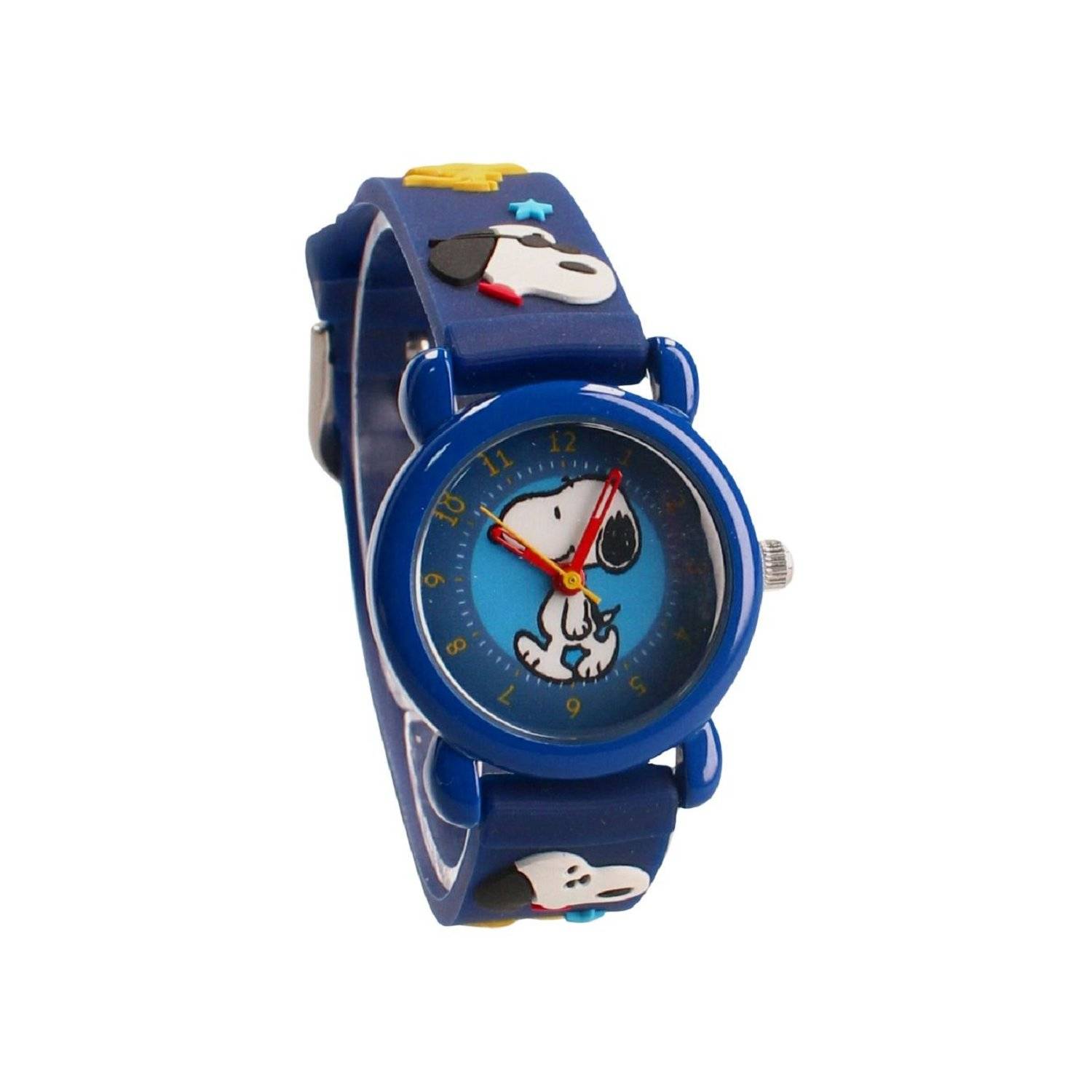 Snoopy Uhr für Kinder Bunte Analoguhr in Blau für Kleine Fans