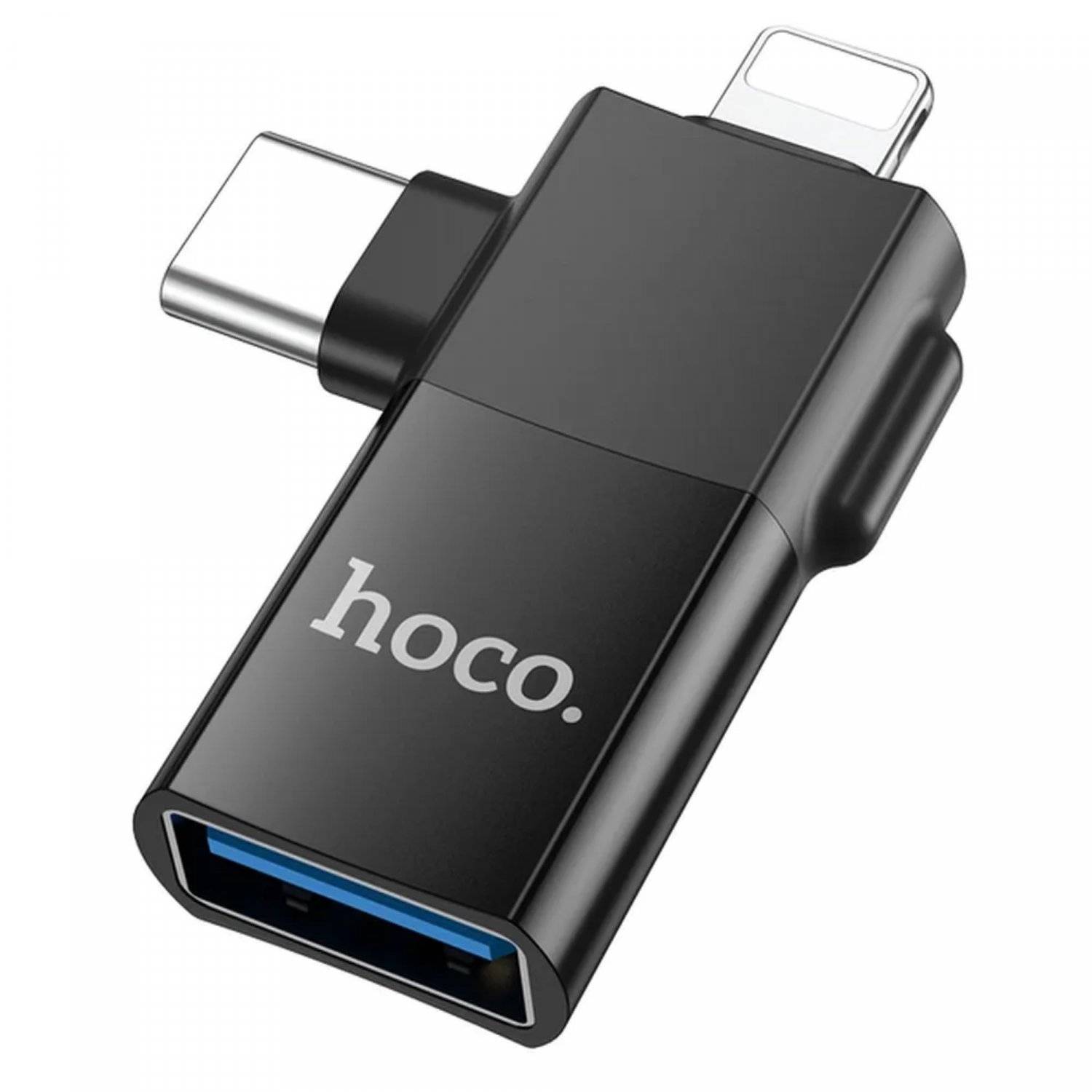 OTG 2in1 Adapter komaptibel mit iPhone und USB-C-Stecker mit USB-A Buchse Schwarz