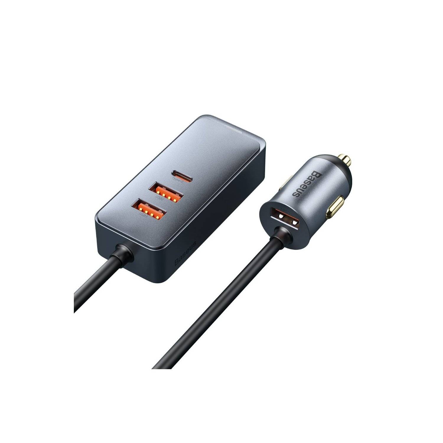 Autoladegerät 3x USB / USB Type C 120W PPS Quick Charge Power Delivery grau
