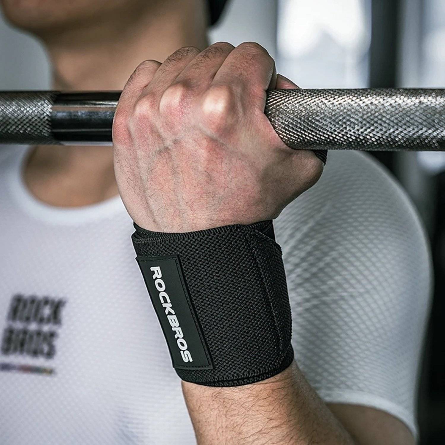 Sportarmband (2 Stk.) mit Klettverschluss in Schwarz aus Nubuk und Nylon