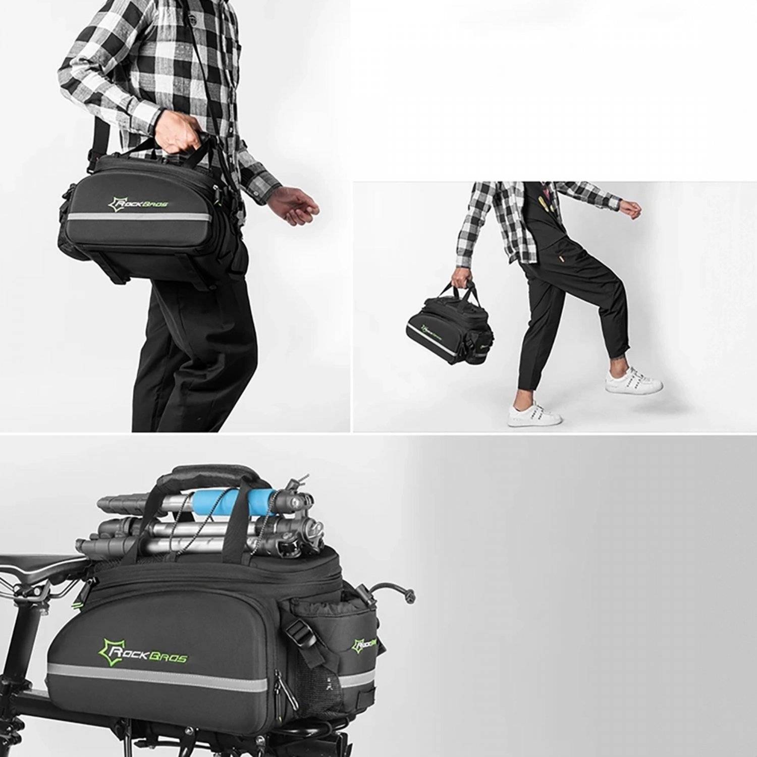 Fahrradtasche für Kofferraum 35 l mit ausklappbaren Taschen – Schwarz Wasserdicht