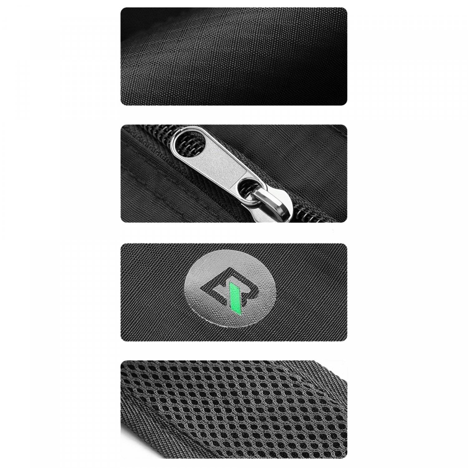 Sport-Faltrucksack 18 L in Schwarz 46,5 x 38,0 cm Wasserdicht mit reflektierenden Elementen