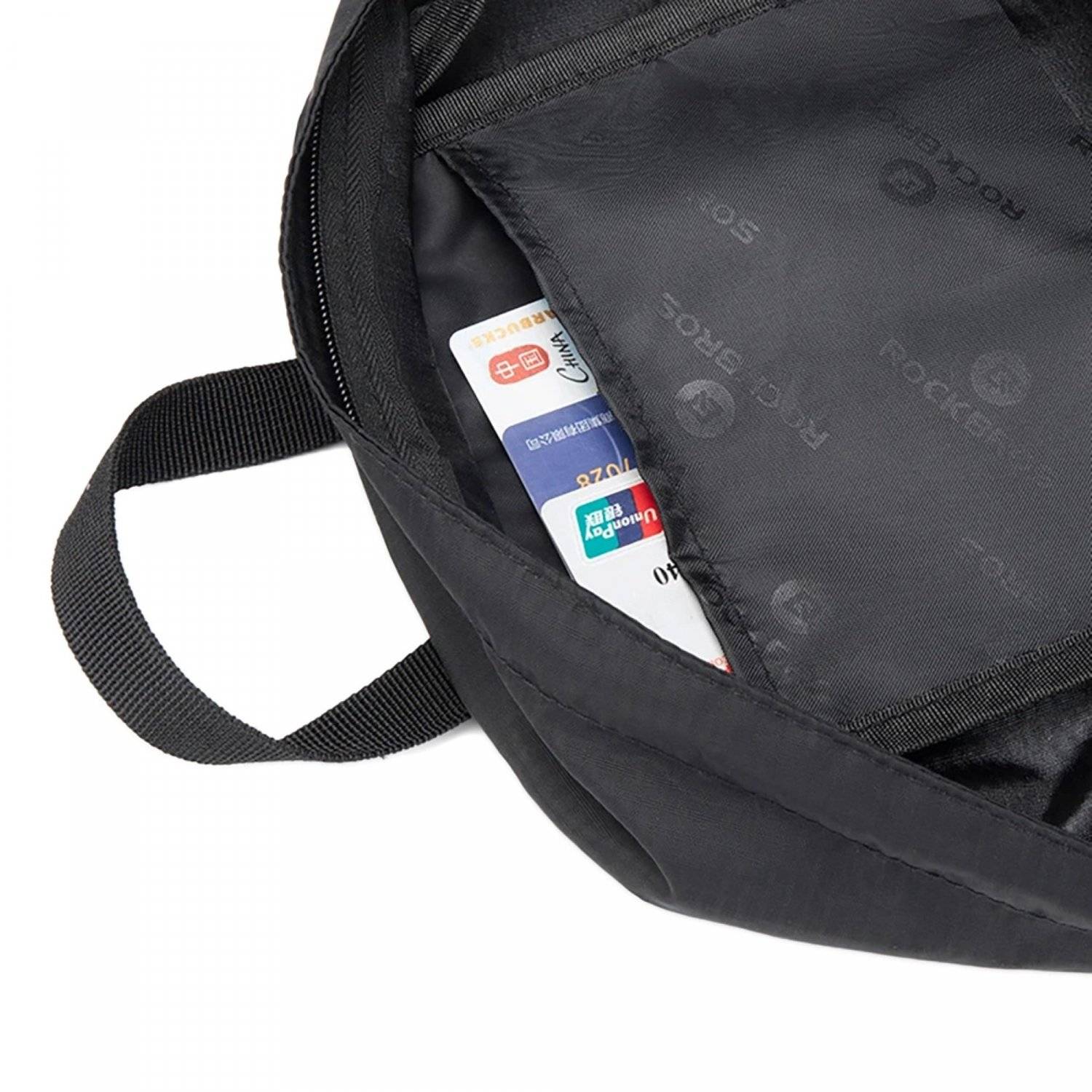 Sport-Faltrucksack 18 L in Schwarz 46,5 x 38,0 cm Wasserdicht mit reflektierenden Elementen
