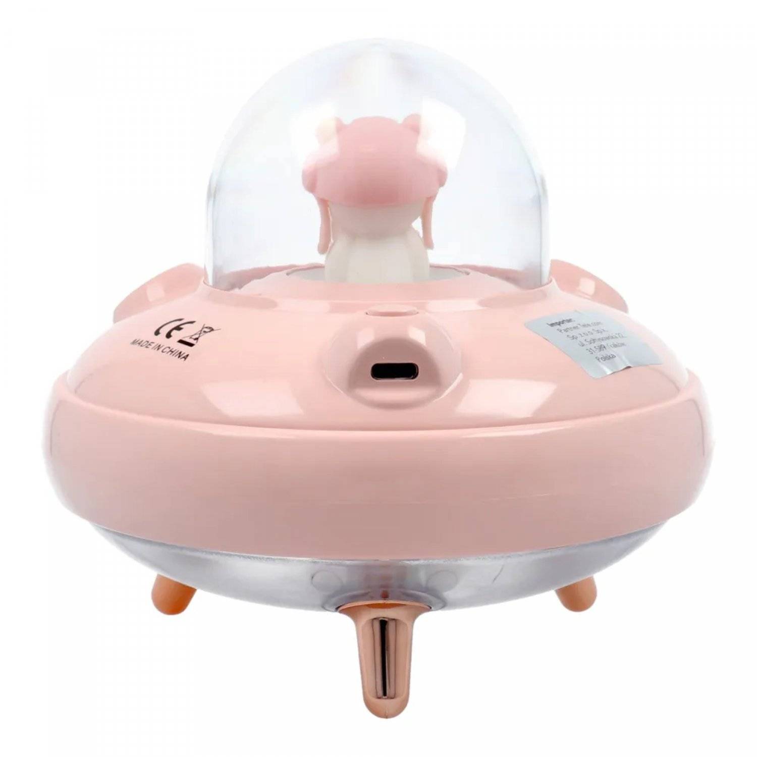 Aromatherapie-Luftbefeuchter/Diffusor UFO in rosa 400ml USB-C Anschluss ABS