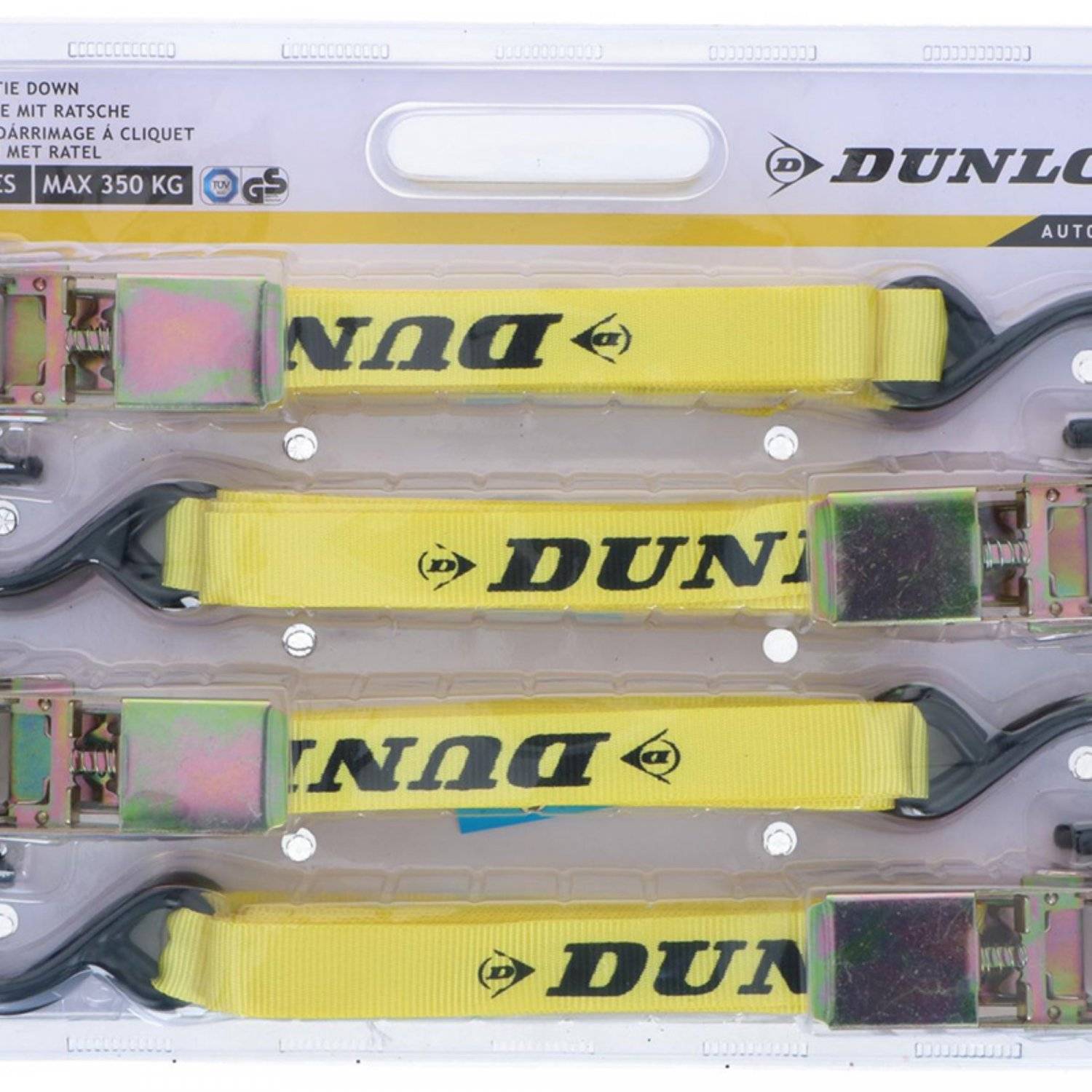 Dunlop - Autogurte mit Spanner 4 Stk. 5m / 350 kg Transportmöglichkeit in Gelb