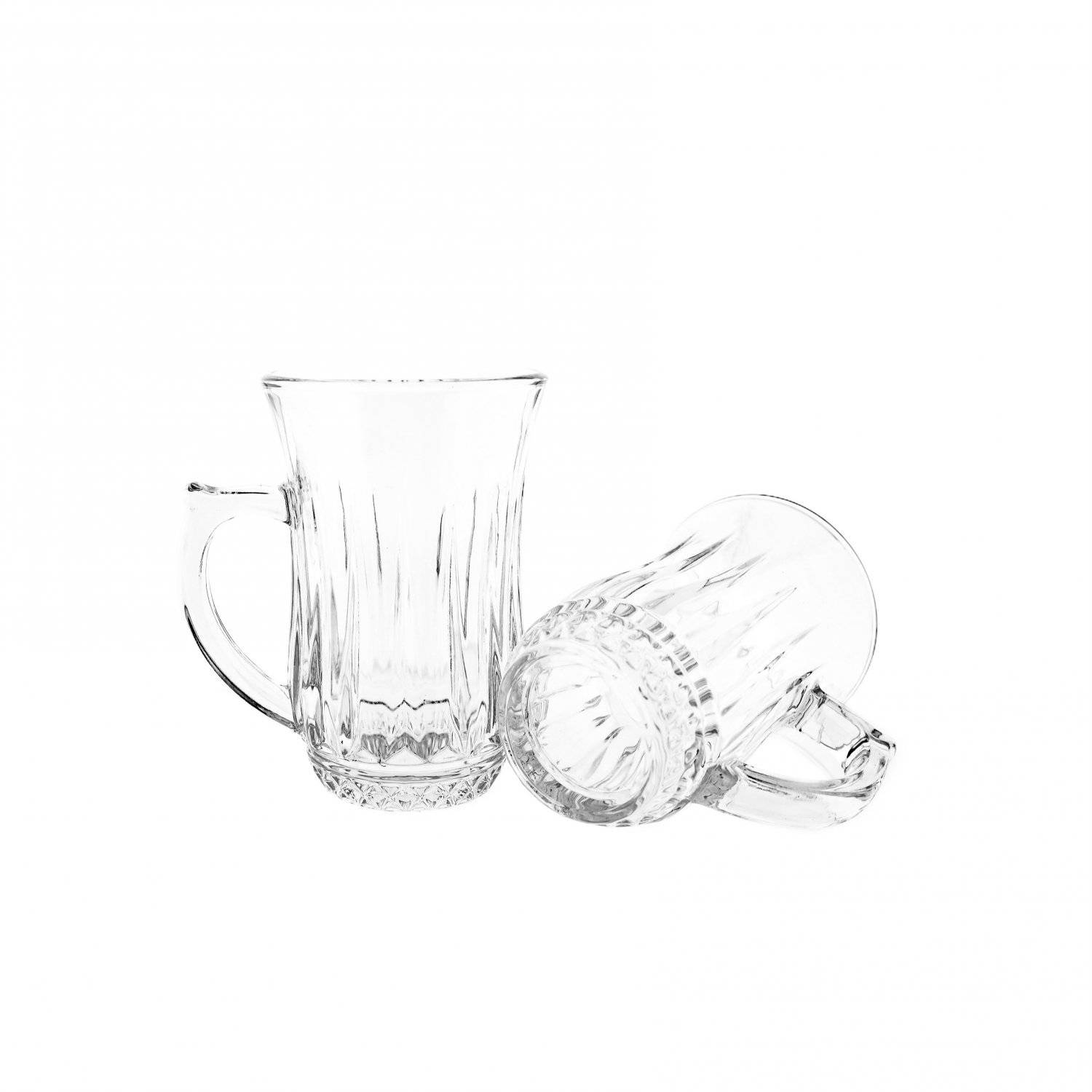 6 Teiliges Sirena Gläser-Set Teegläser Trinkgläser mit Henkel 155 ml Transparent