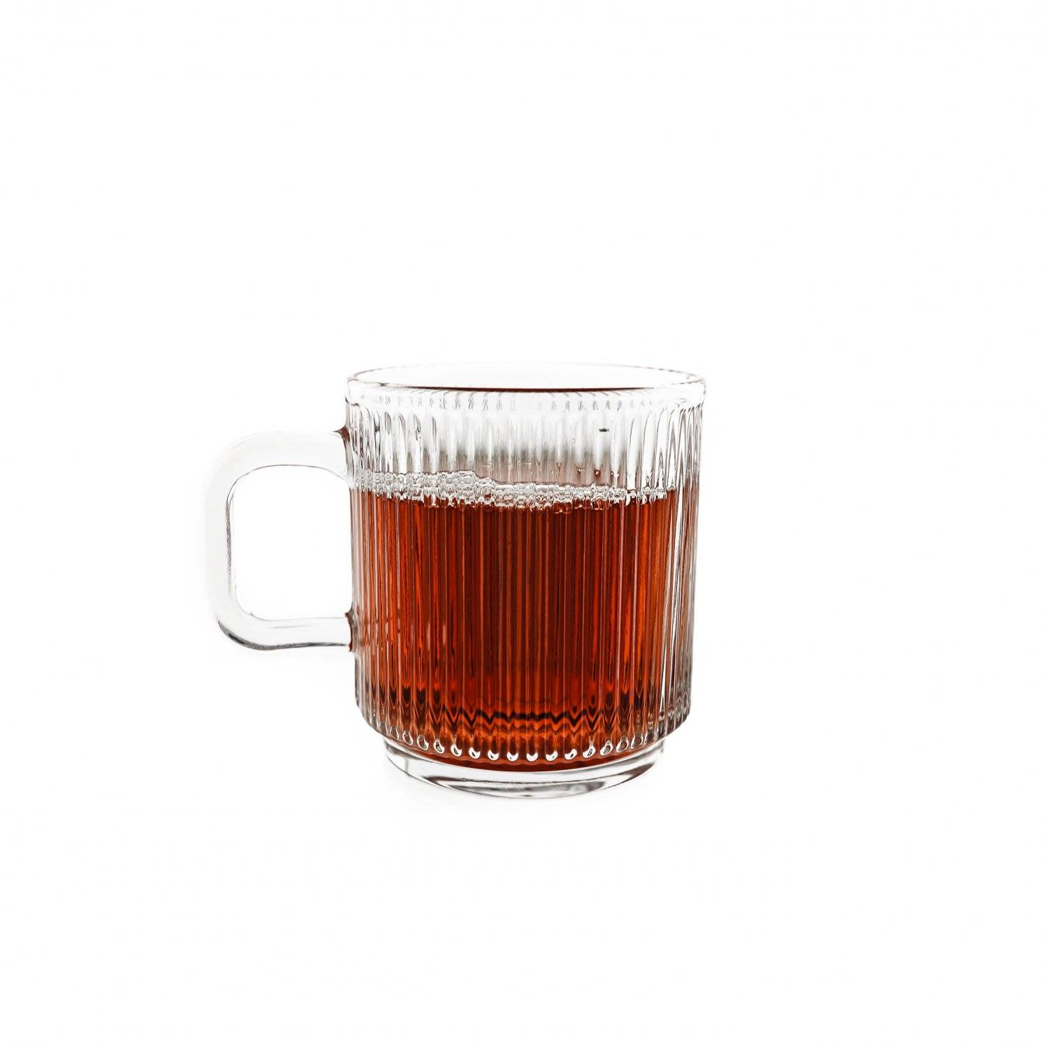 6 Tlg. Riffle Gläser-Set Trinkgläser, Wassergläser 360 ml mit Henkel Transparent