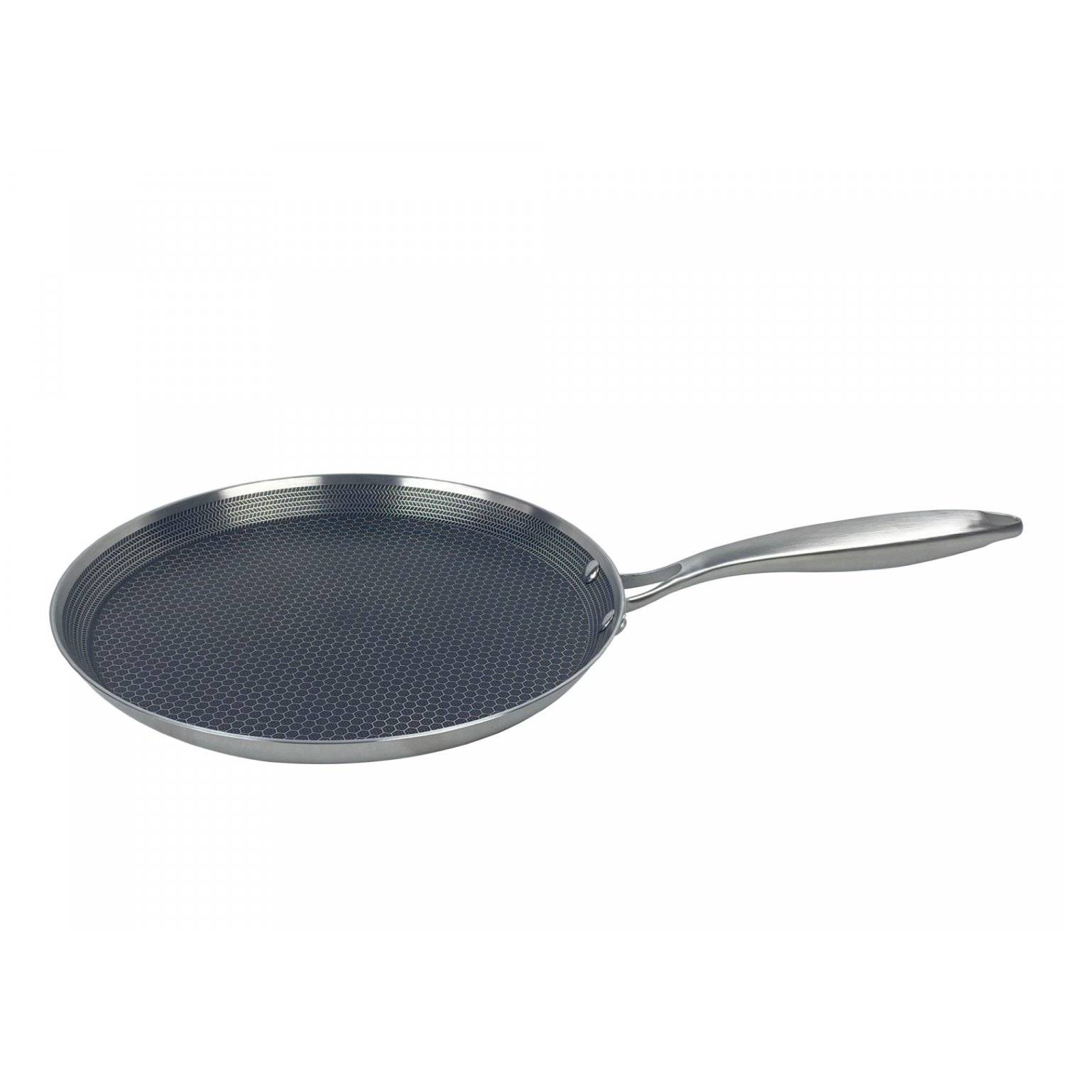 Pfanne Edelstahl Wabenstruktur Ø24cm Induktion Pfanne Anti Haft Kratzfest Silber