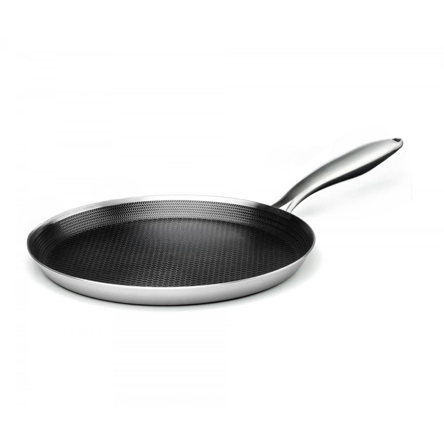 Pfanne Edelstahl Wabenstruktur Ø24cm Induktion Pfanne Anti Haft Kratzfest Silber
