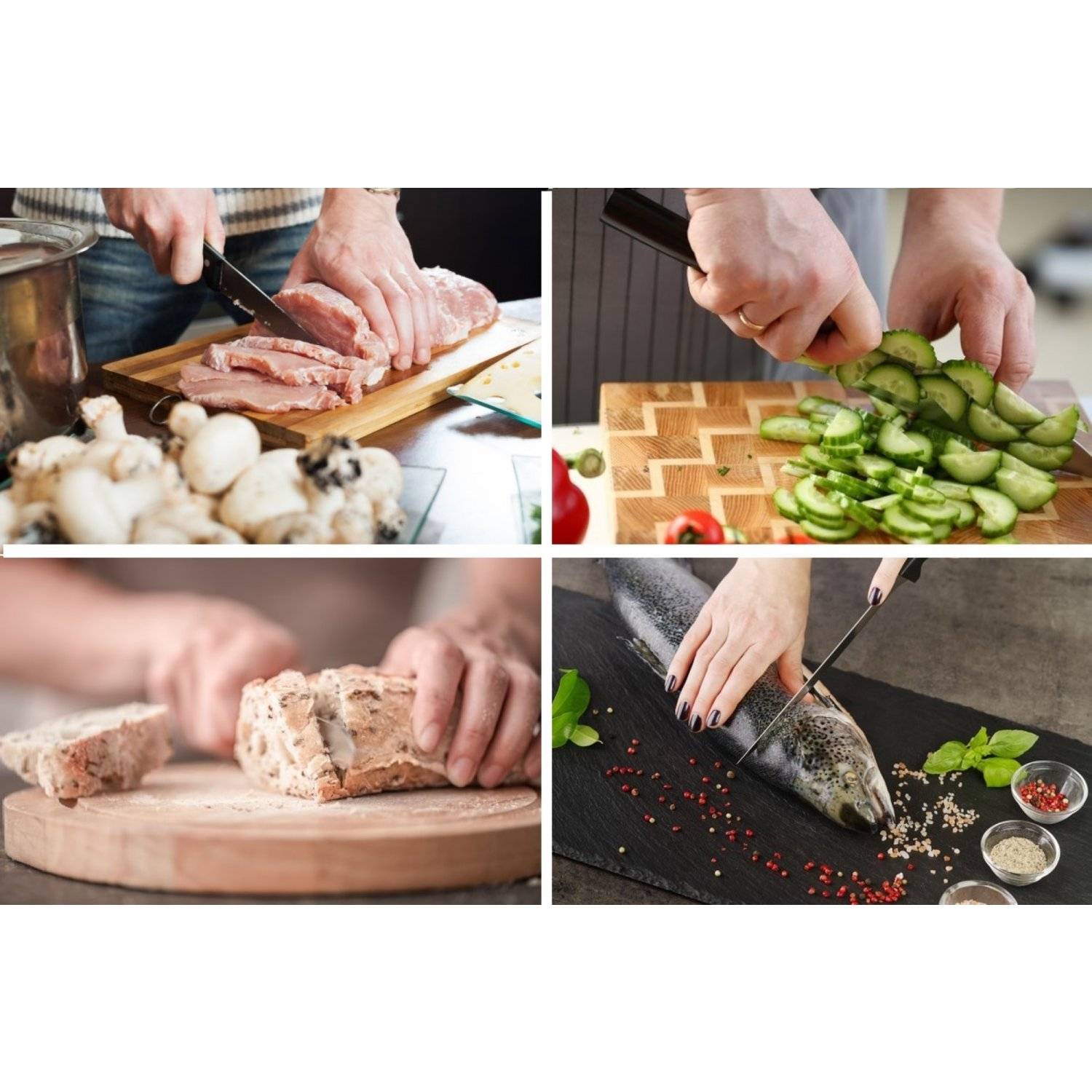 9 tlg Messerset Kochmesser Messerständer drehbar aus Edelstahl Set in Schwarz