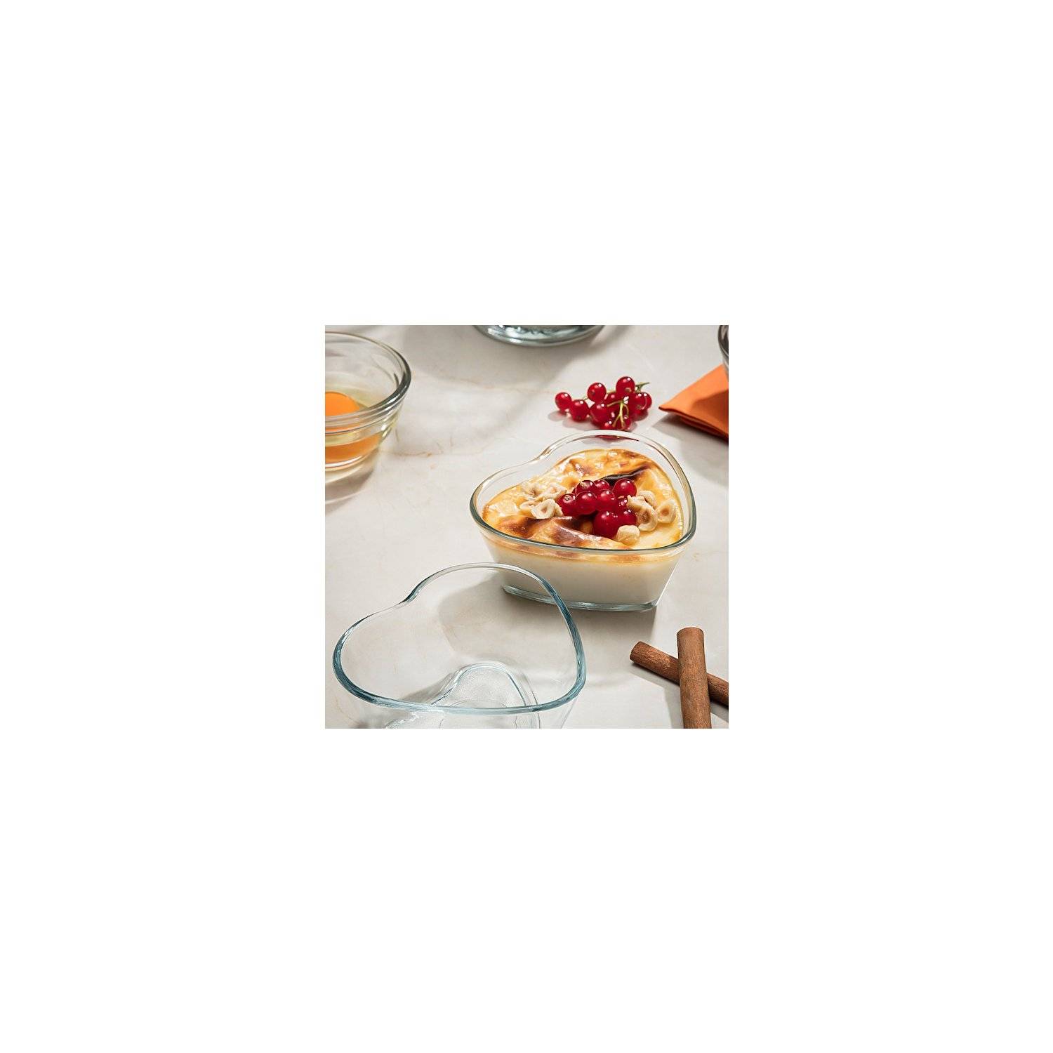 Herzförmige Backform Kuchenform aus Glas Ideal für Kuchen, Desserts und andere Leckereien 270ml