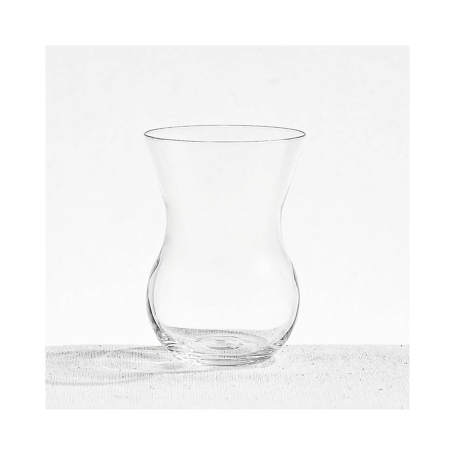 Beykoz 12 Teiliges Teeservice Set, 6x Teegläser, 6x Unterteller aus Glas Transparent