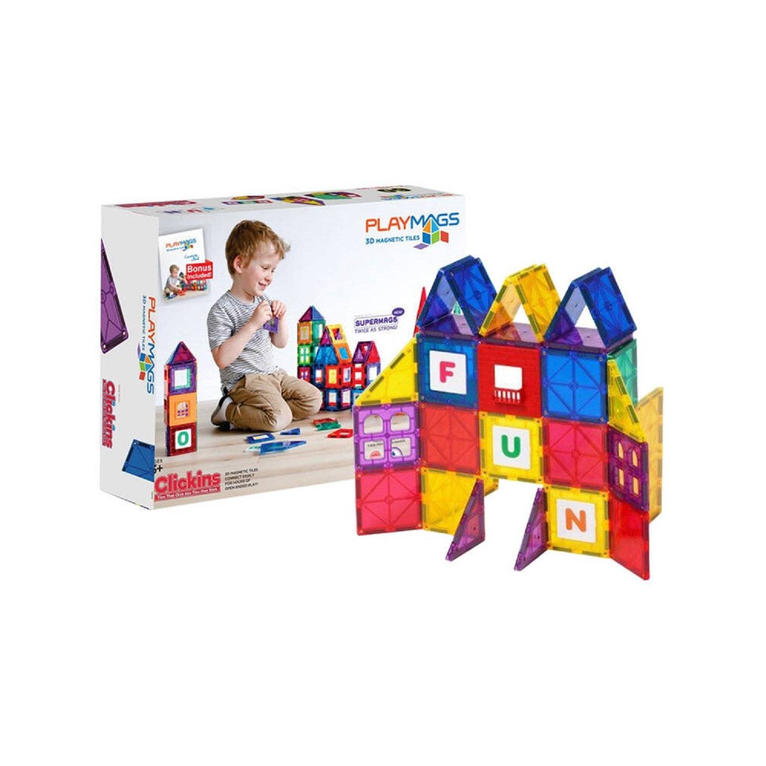 3D-Magnetbausteine Vielseitiges Set Lernen durch Spiel für kreative Köpfe Grundset 60 tlg.