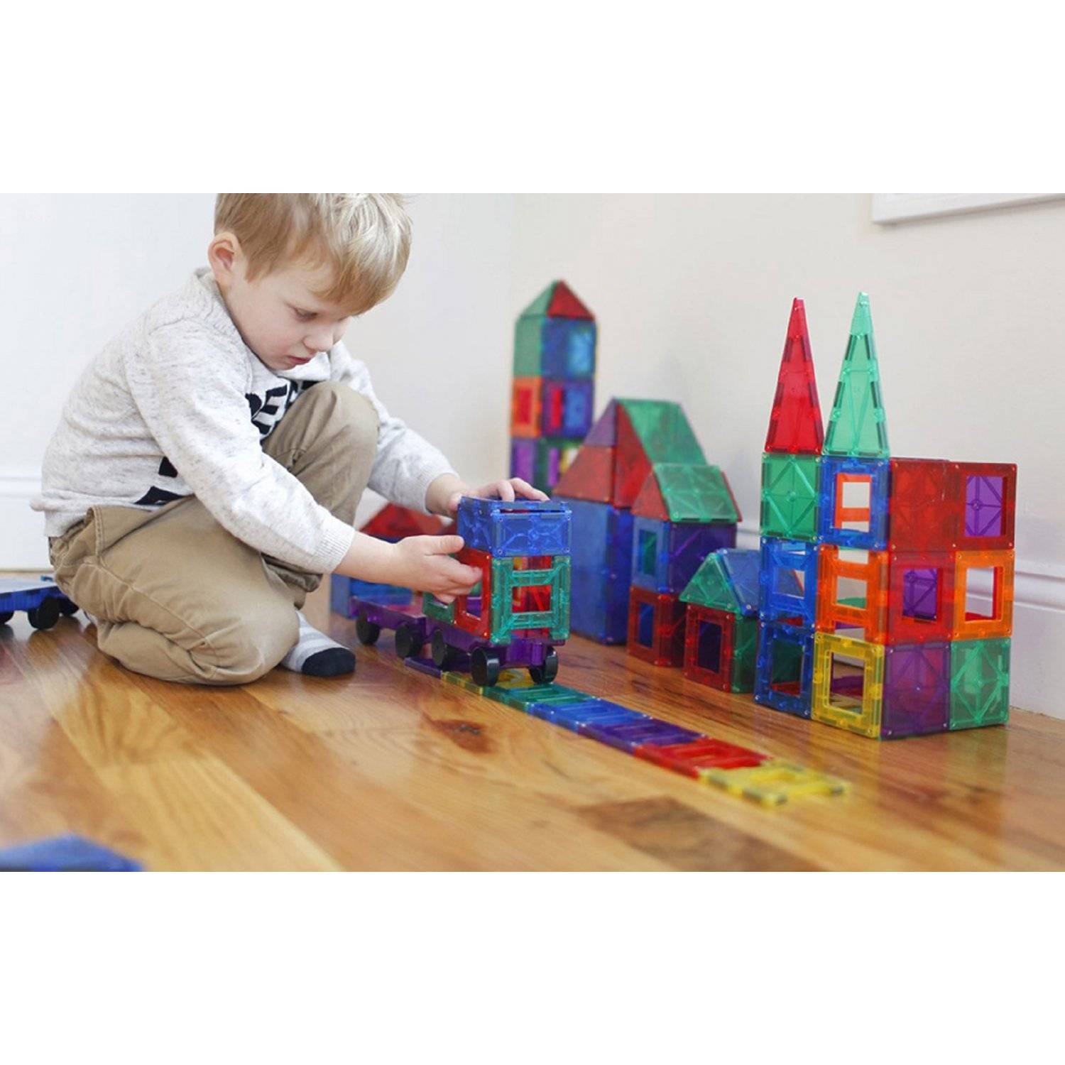 3D-Magnetbausteine Vielseitiges Set Lernen durch Spiel für kreative Köpfe Grundset 60 tlg.