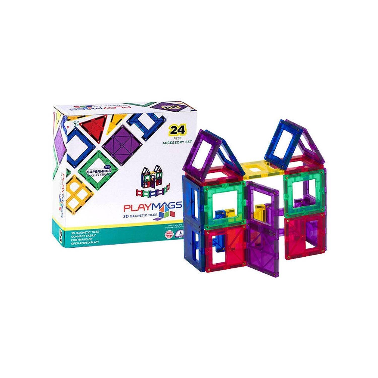 3D-Magnetbausteine Vielseitiges Set Lernen durch Spiel für kreative Köpfe Mini set 24 tlg.