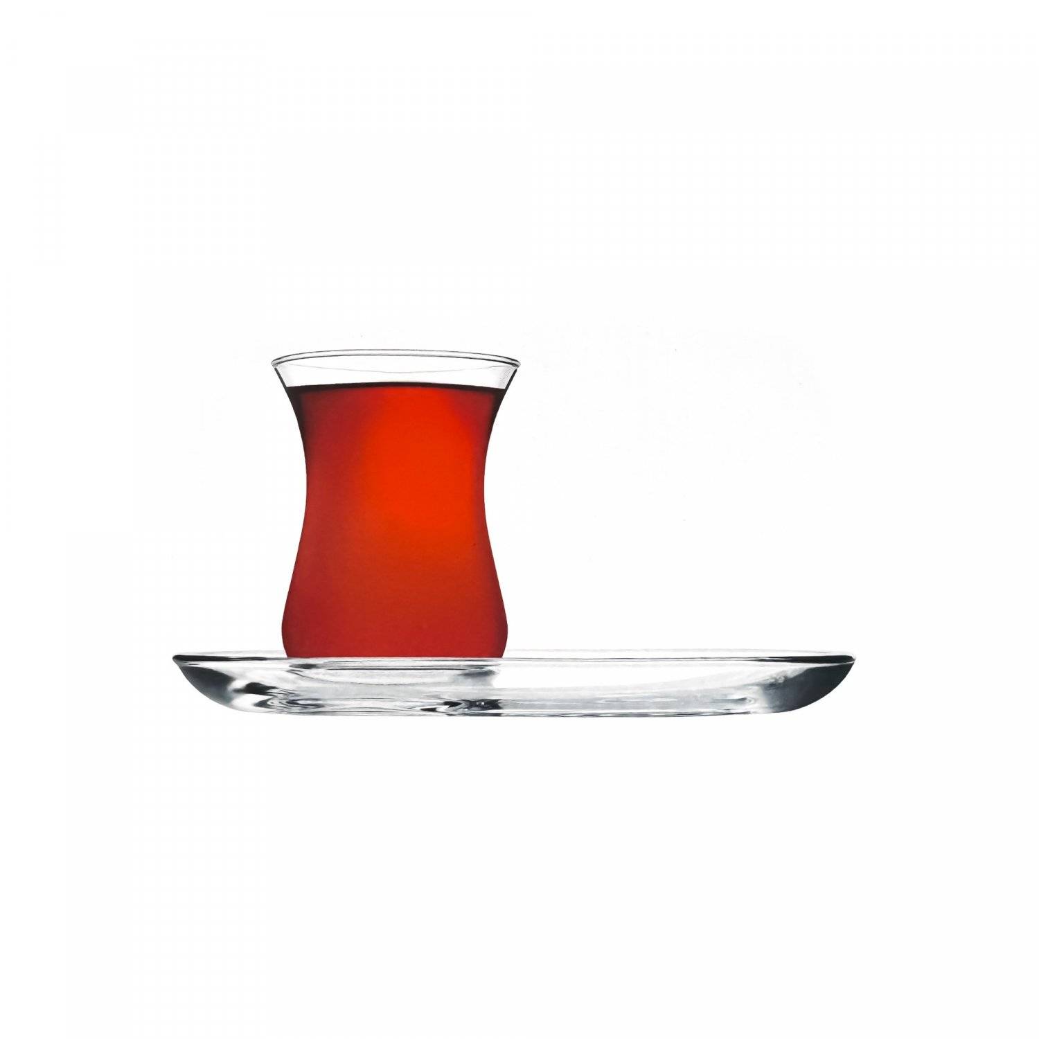 12 Tlg. Aida Teeservice-Set aus Glas 6 Teegläser mit 6 Unterteller transparent