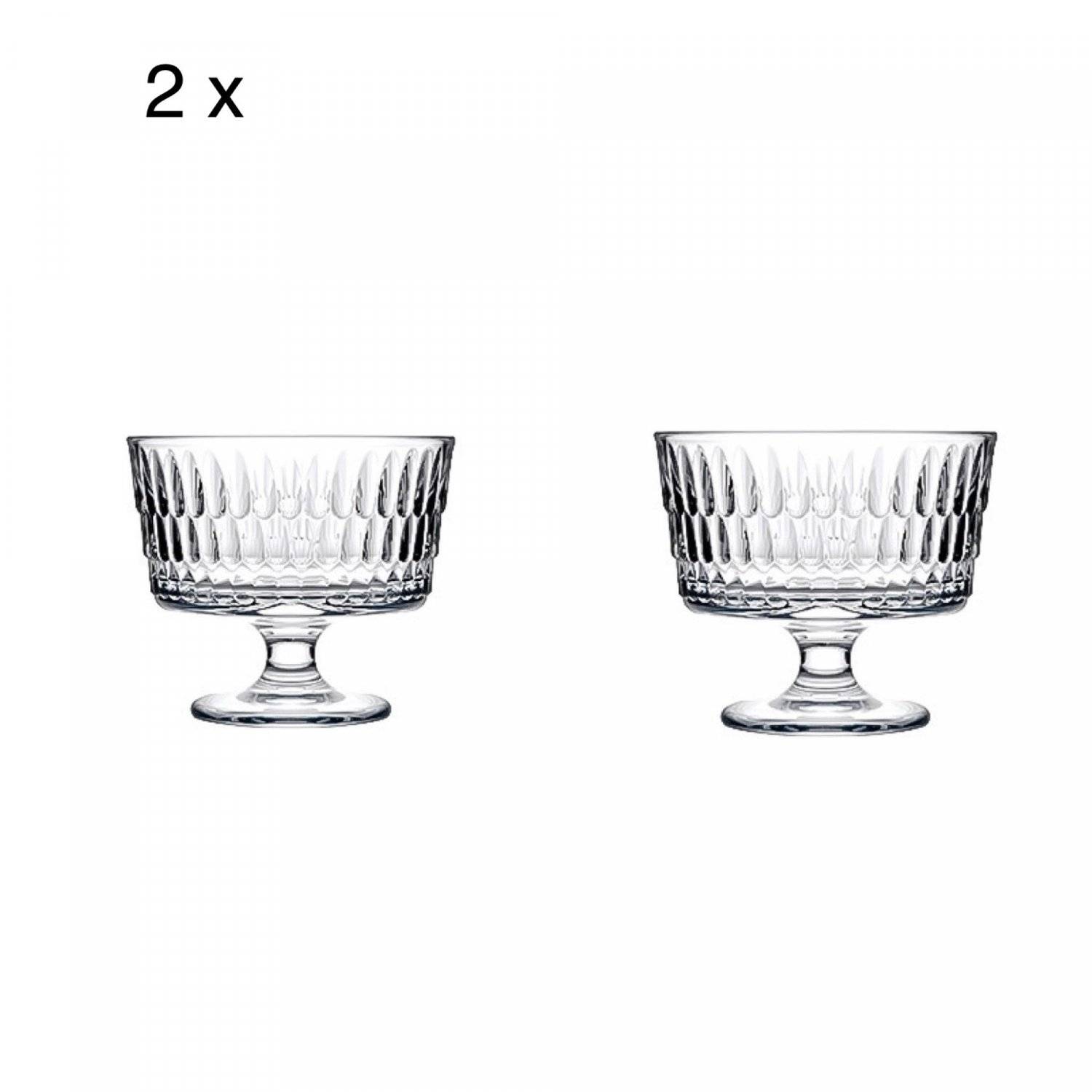 2 Teilige Schale für Eis, Pudding oder Desserts aus Glas Transparent 240 ml