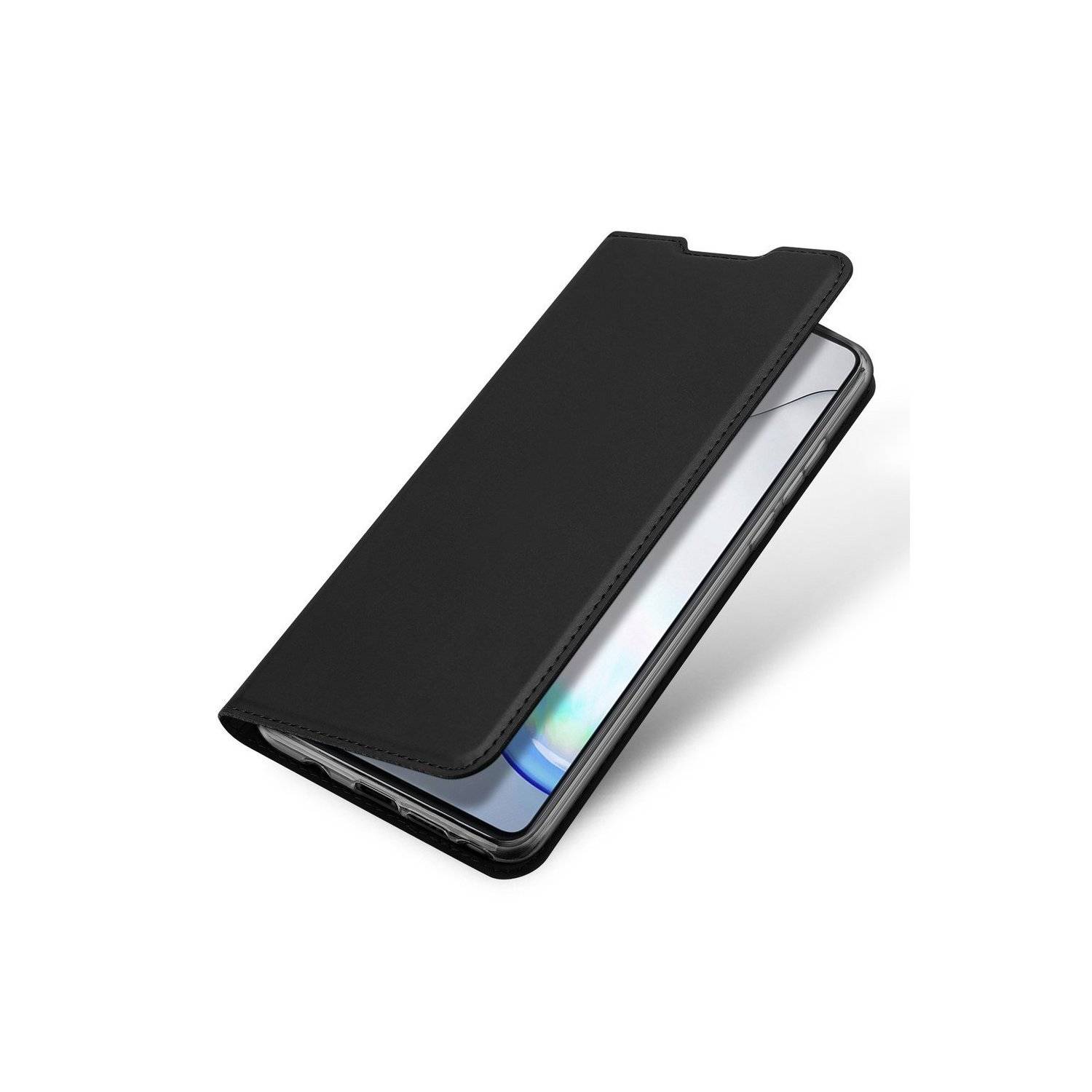 Skin Pro Hülle mit Klappe und Kartenfach kompatibel mit Xiaomi Redmi Note 13 4G Schwarz