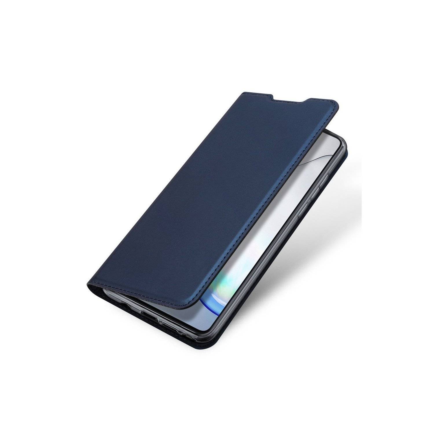 Skin Pro Hülle mit Klappe und Kartenfach kompatibel mit Xiaomi Redmi Note 13 4G Blau