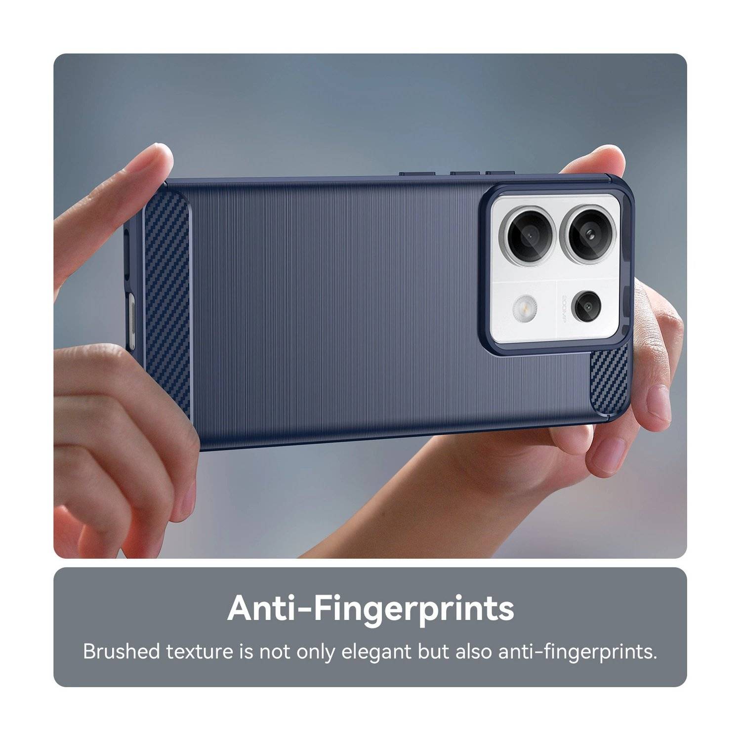 Carbon Case Hülle kompatibel mit Xiaomi Redmi Note 13 5G flexible Silikon-Carbon-Hülle blau