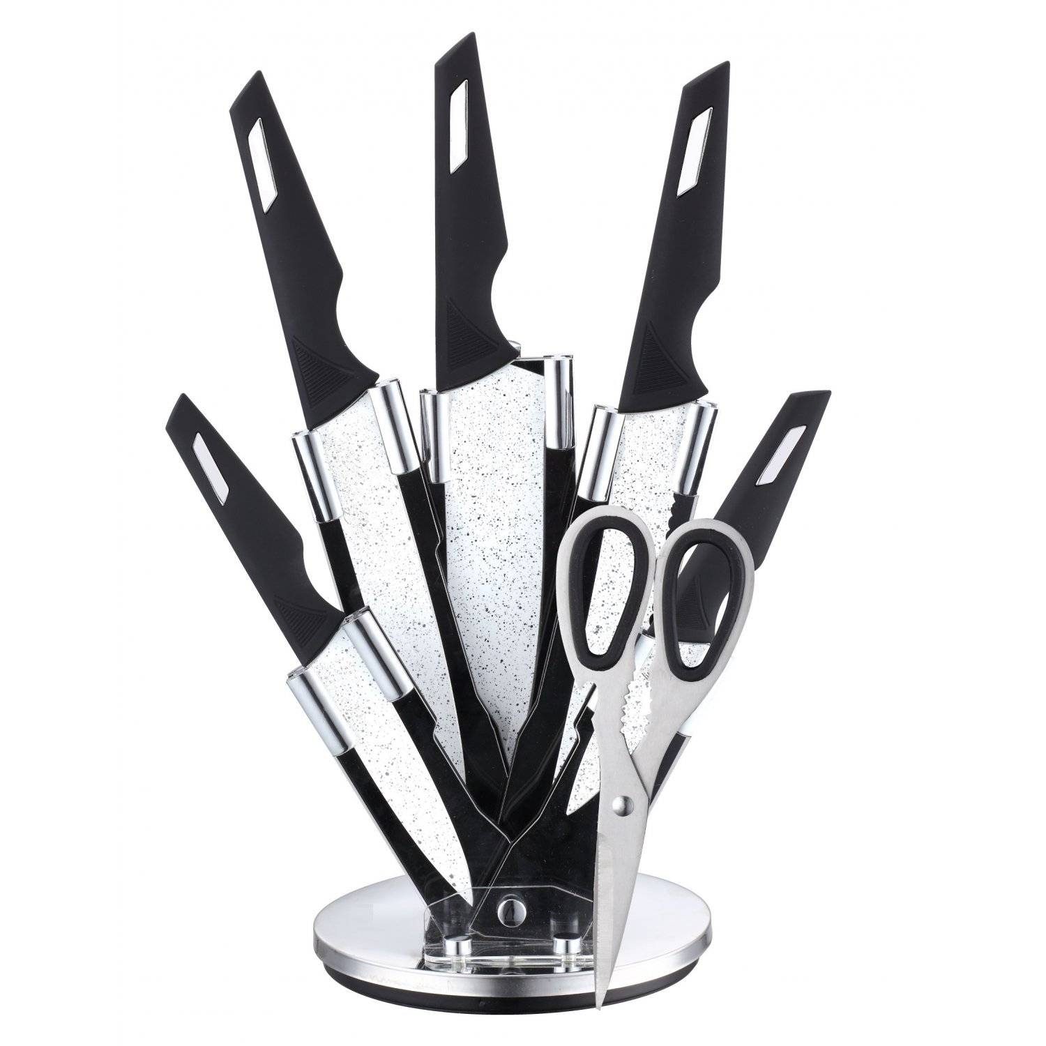 7-teiliges Küchenmesser-Set für Hobbyköche All-in-One Lösung für Ihre Küche Marmor Weiß