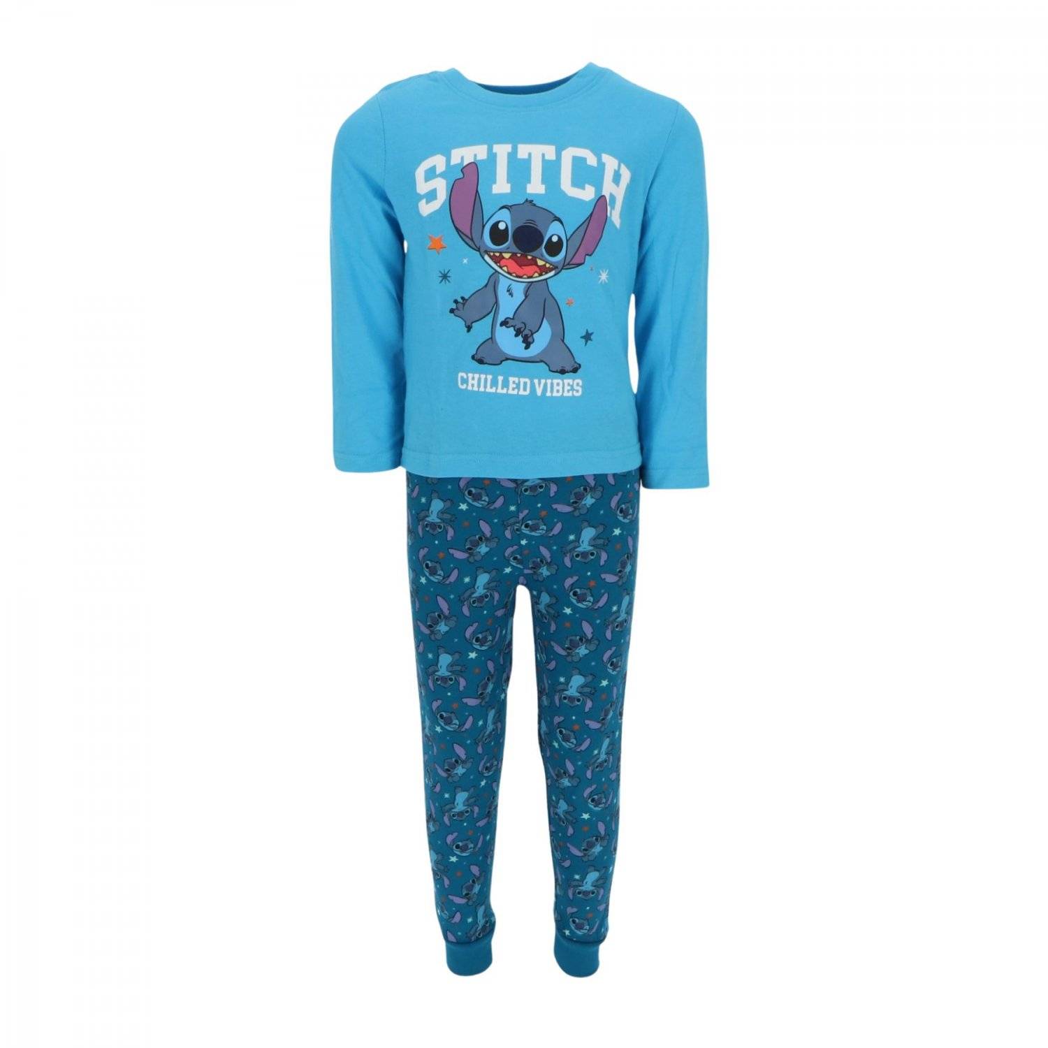Lilo & Stitch atmungsaktiver Pyjama Schlafanzug für Kinder Baumwolle Blau 104