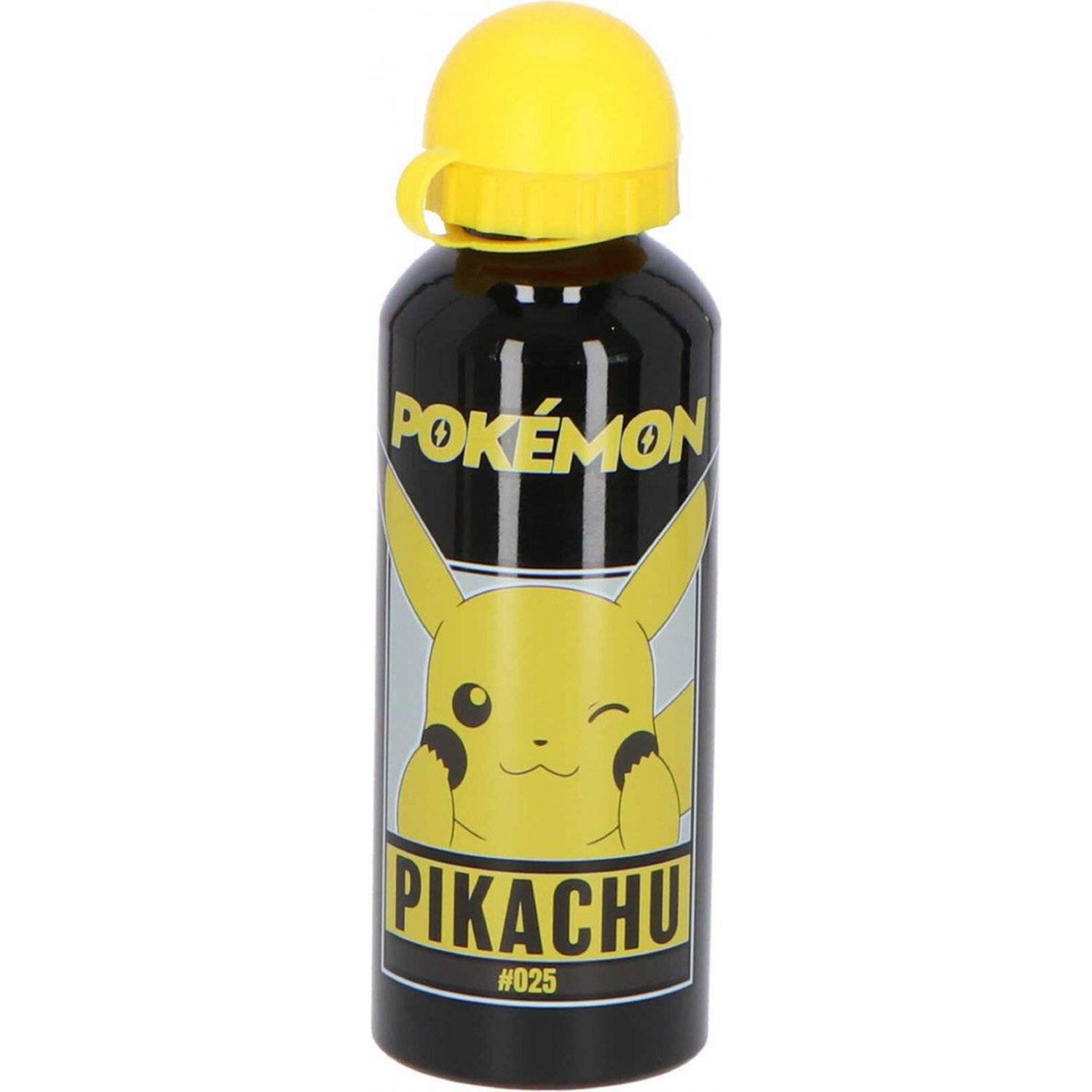 Pokémon Kinder Wasserflasche Trinkflasche aus Aluminium 500 ml Schwarz