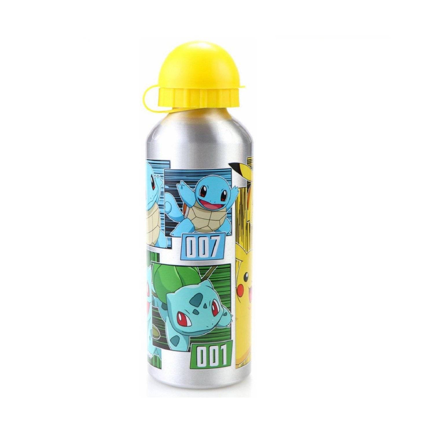 Pokémon Kinder Wasserflasche Trinkflasche aus Aluminium 500 ml Silber