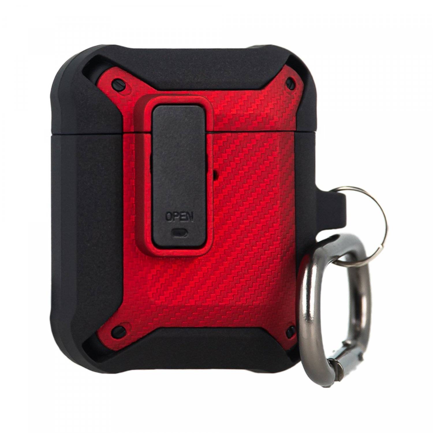 Kopfhörerhülle Nitro Etui kompatibel mit AirPods 3 aus TPU mit einem Karabiner Rot