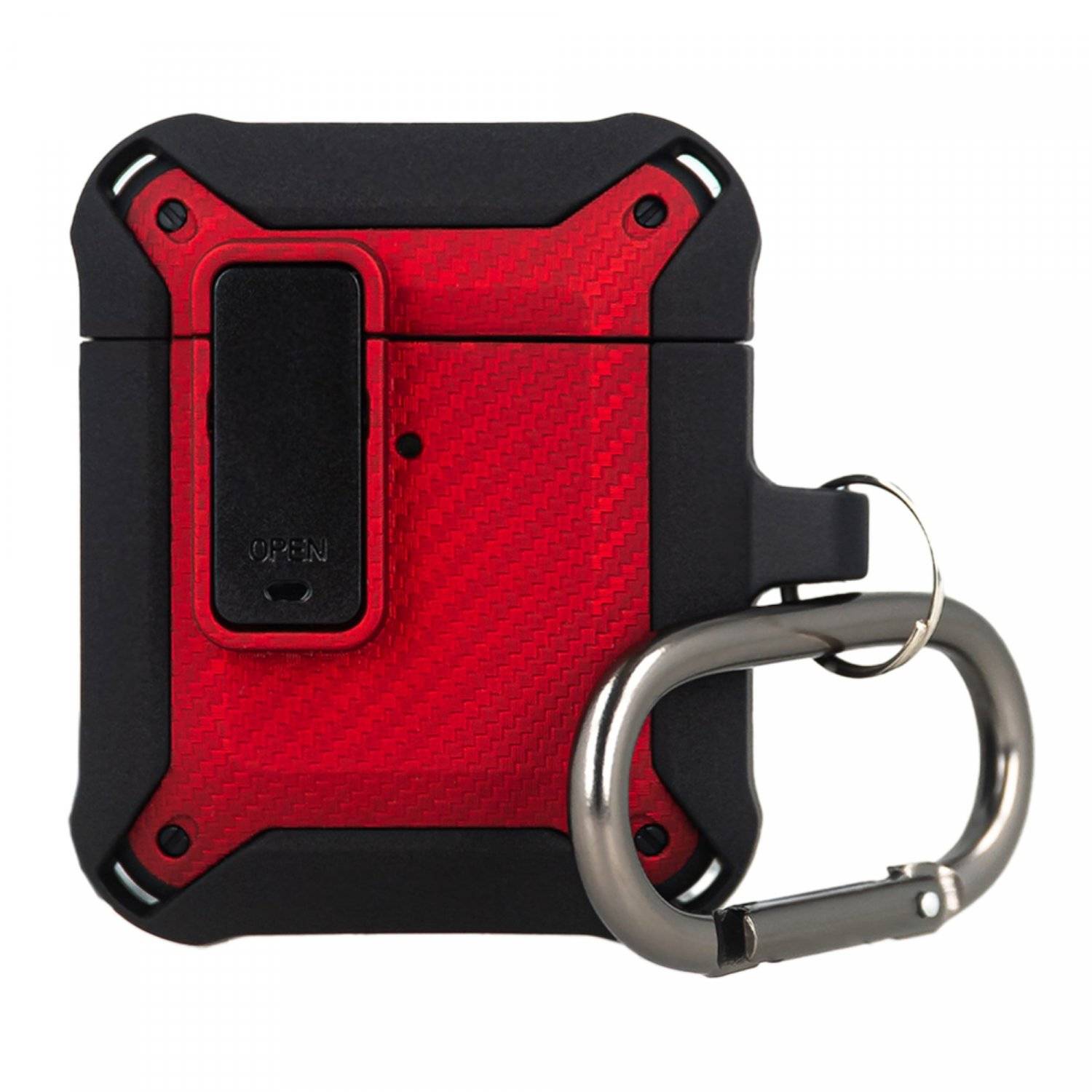 Kopfhörerhülle Nitro Etui kompatibel mit AirPods 3 aus TPU mit einem Karabiner Rot