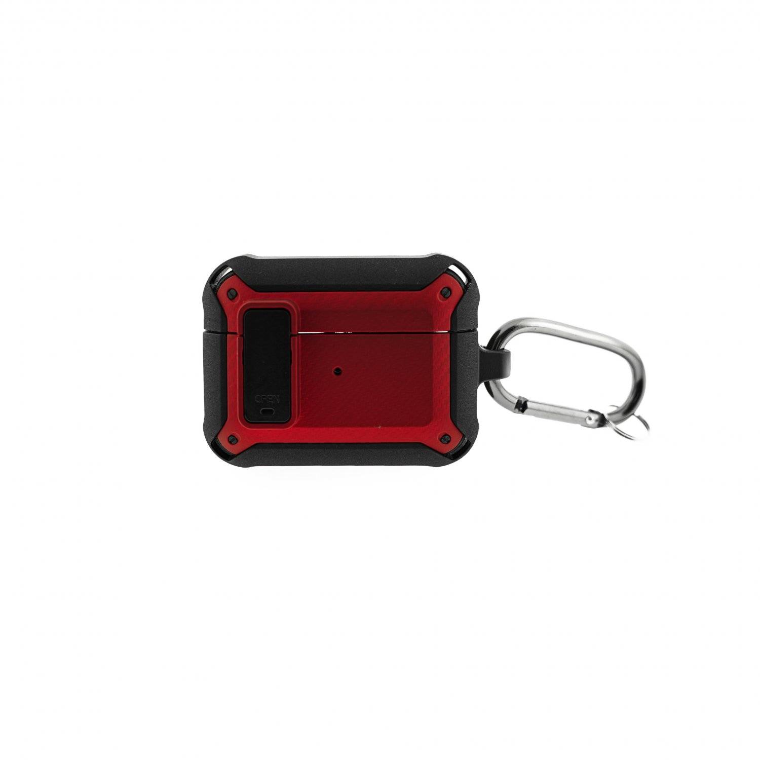 Kopfhörerhülle Nitro Etui kompatibel mit AirPods Pro 2 aus TPU mit einem Karabiner Rot