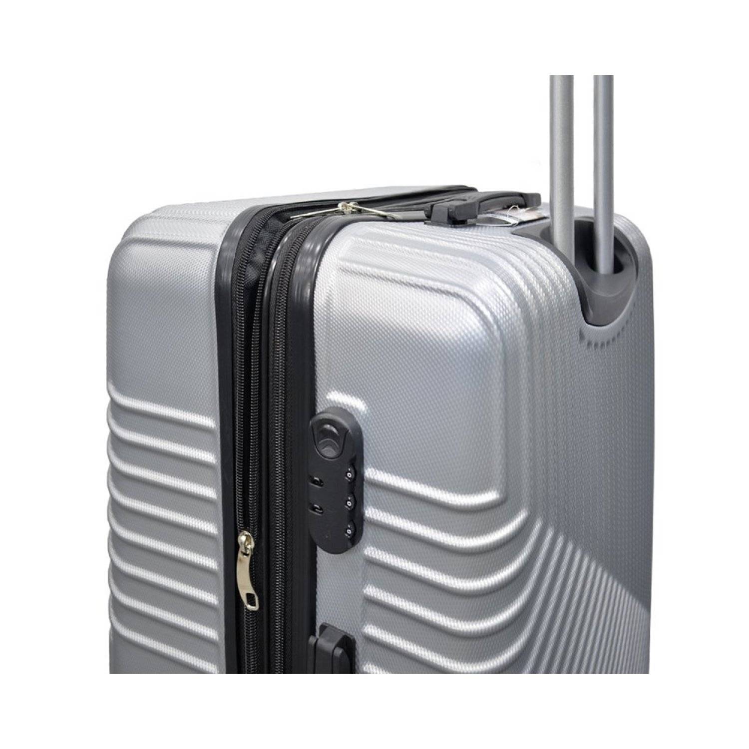 Trolley Set Reisekoffer 3-teilig - ABS Hartschale für jede Reise Silber