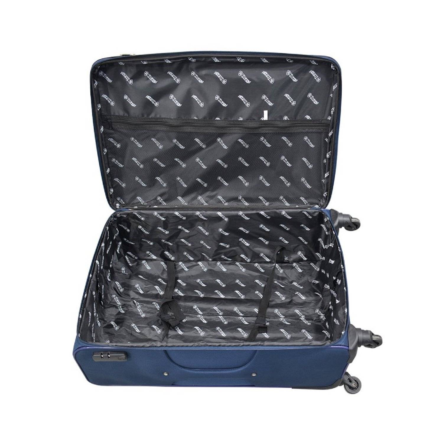 3-teiliges Trolley-Set Weiche Reisekoffer für komfortables Reisen Dunkelblau